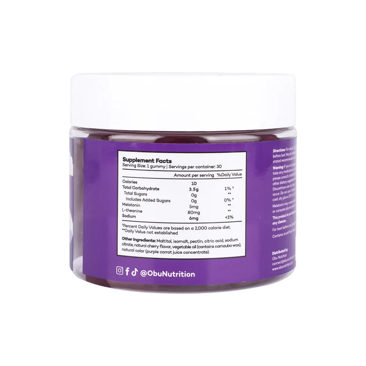 2-Obu Extra Strength Sleep 30 Gummies - Cherry Flavor +1