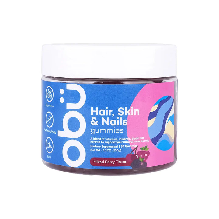 59813-Obu Hair,Skin &amp; Nails Mixed 30 Gummies - Berry Flavor