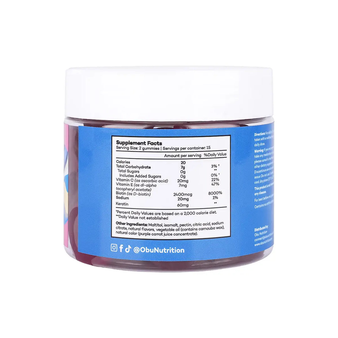59813-Obu Hair,Skin &amp; Nails Mixed 30 Gummies - Berry Flavor +1