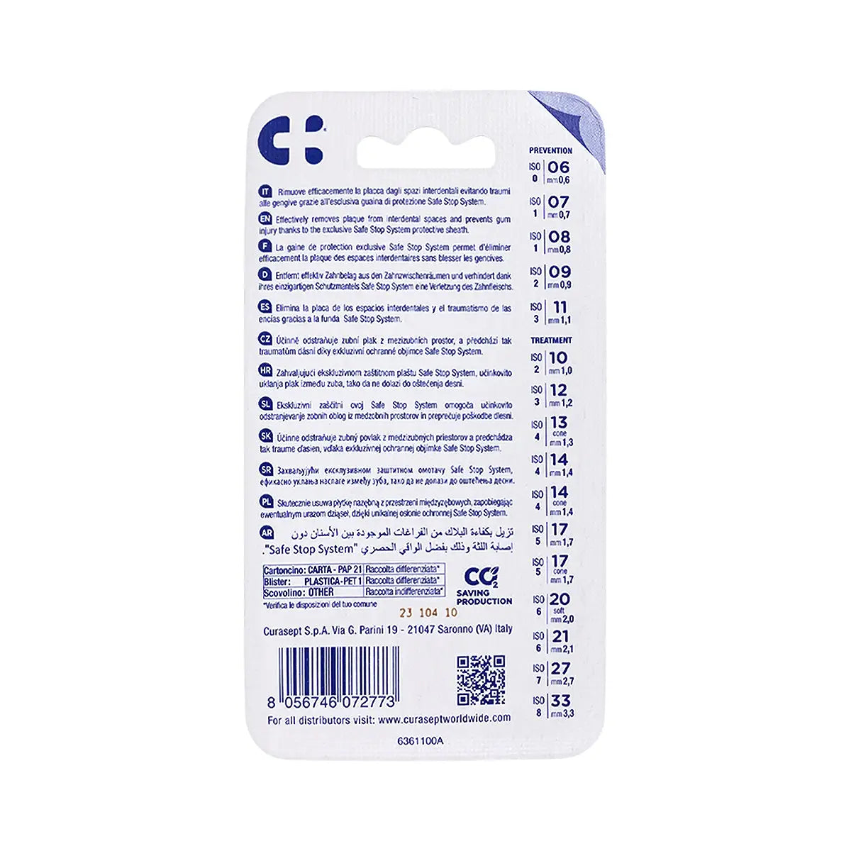 3-Curasept Proxi P06 Interdental Brush 0.6mm White 6pcs +2