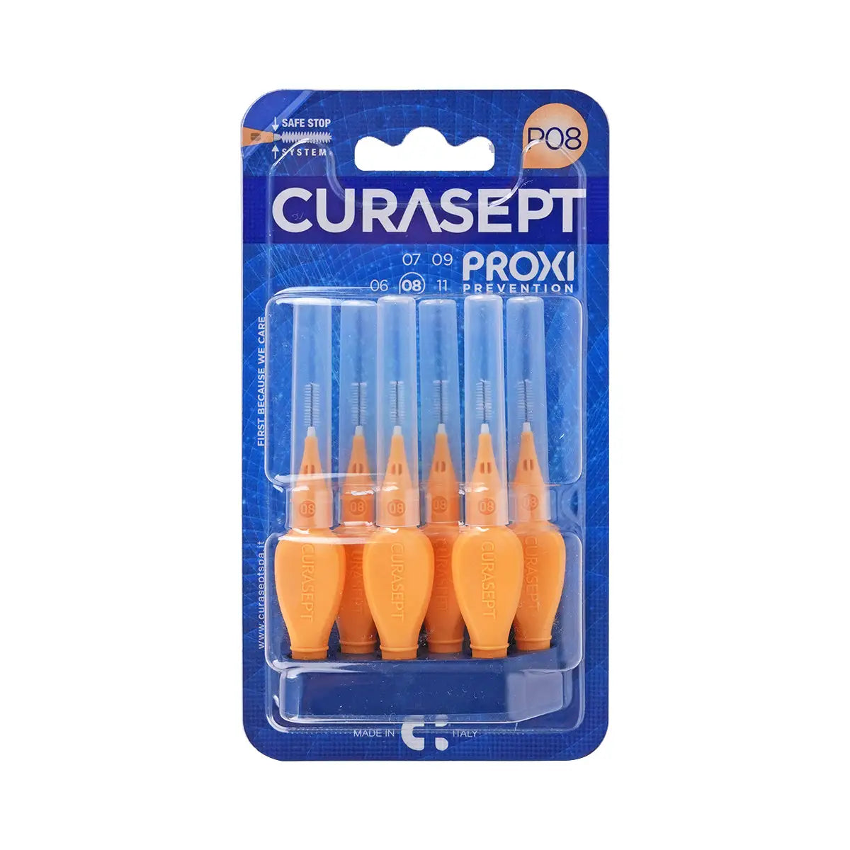 2-Curasept Proxi P08 Interdental Brush 0.8mm Light Orange 6pcs +1