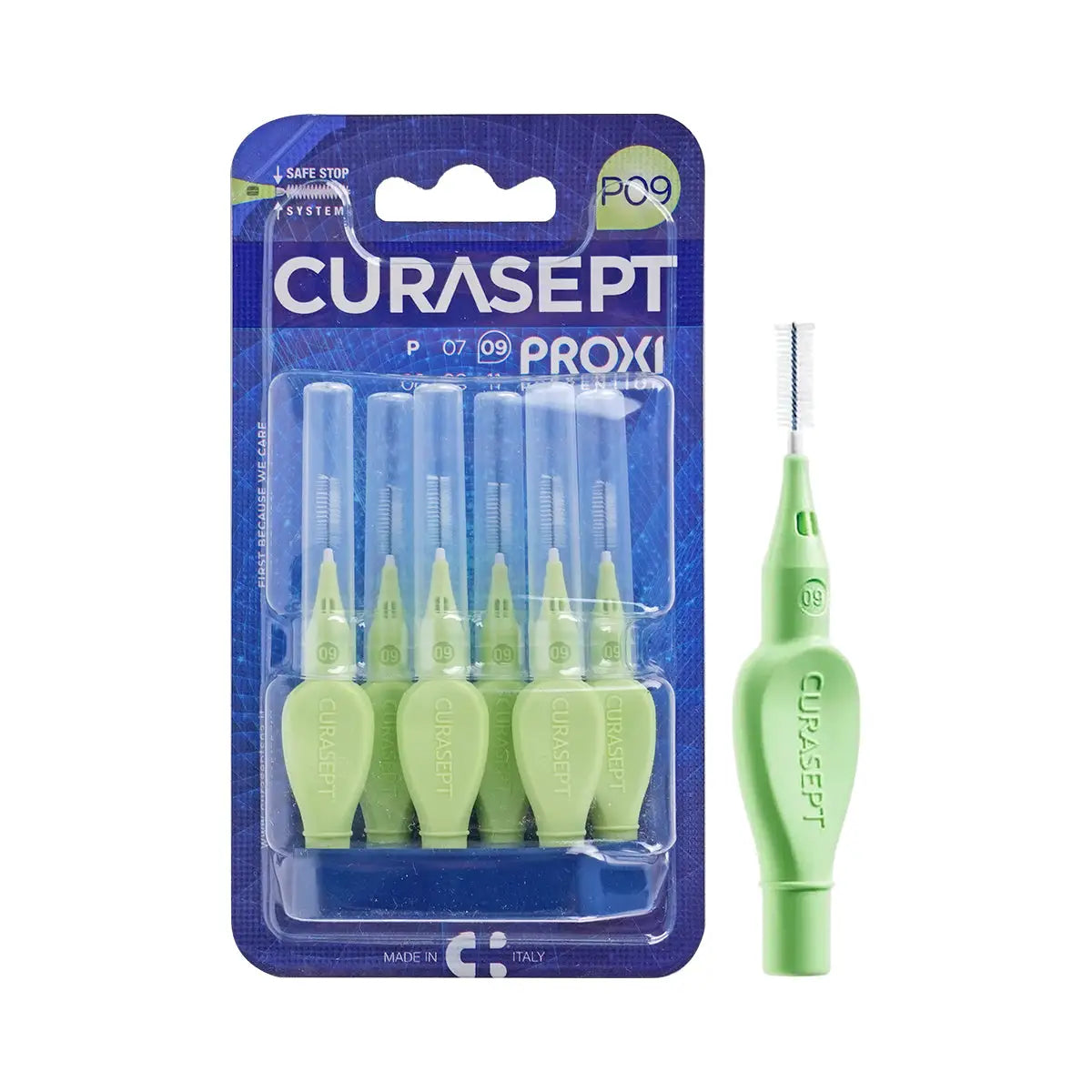 1-Curasept Proxi P09 Interdental Brush 0.9mm Light Green 6pcs