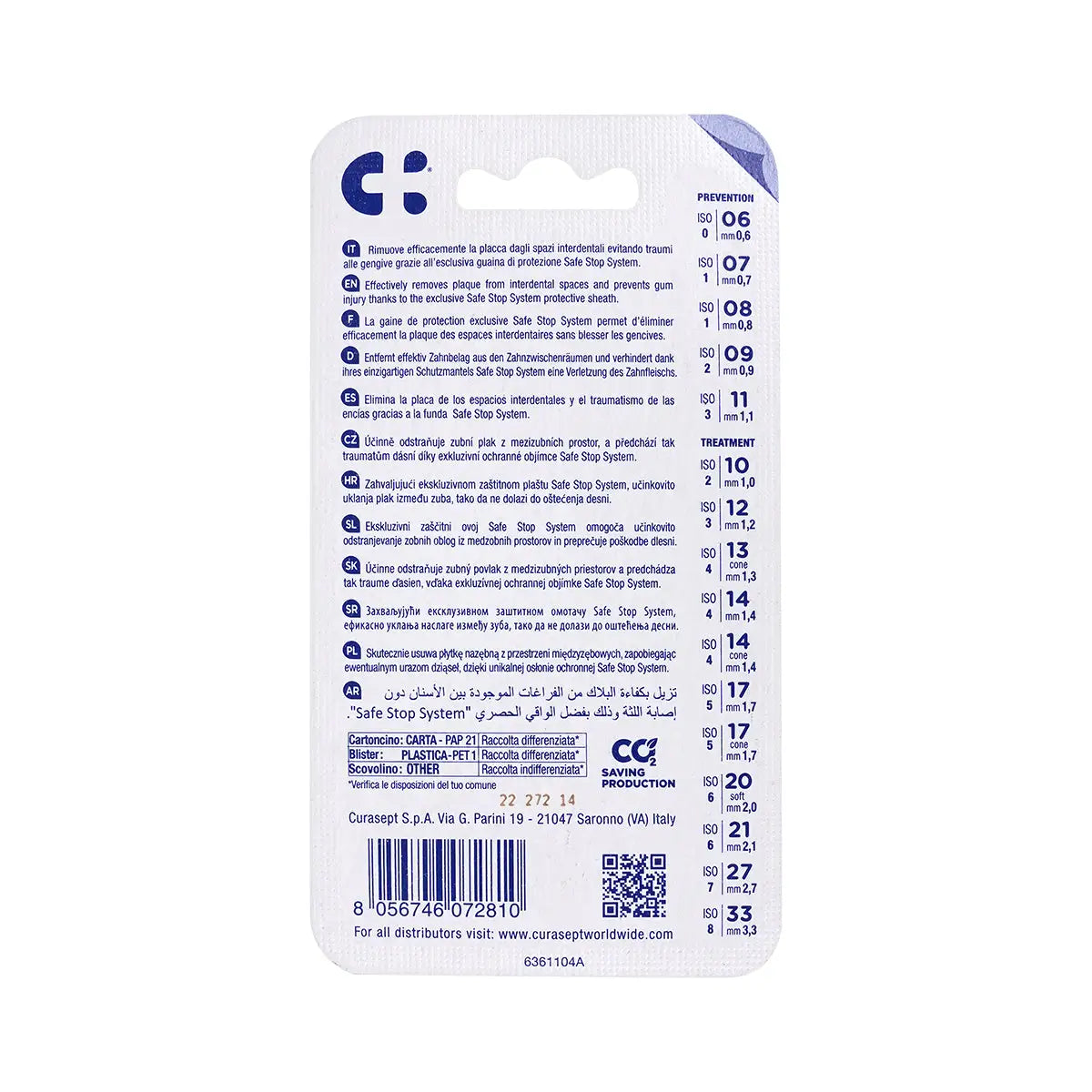 3-Curasept Proxi P11 Interdental Brush 1.1mm Light Blue 6pcs +2
