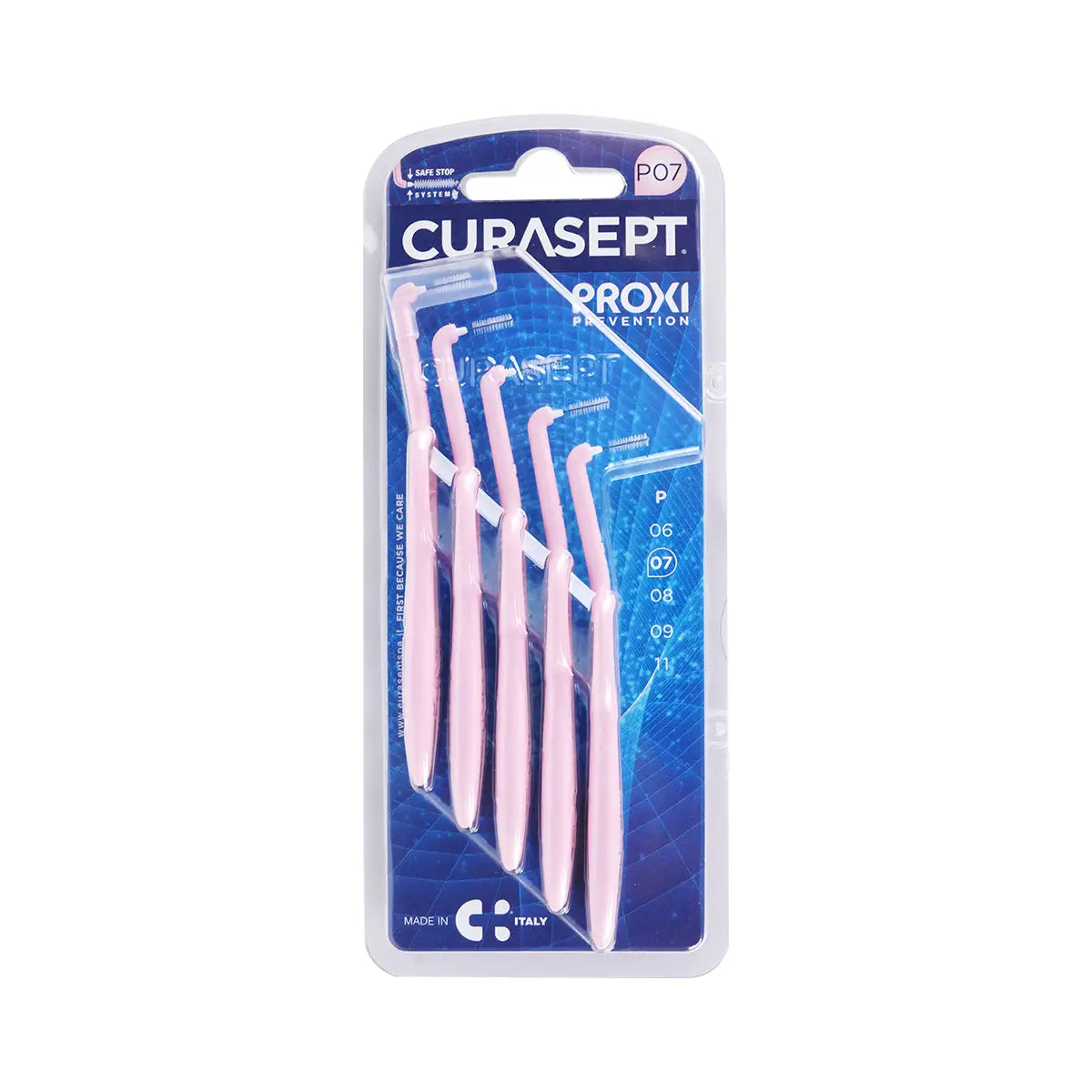 2-Curasept Proxi Angle P07 Interdental Brush 0.7mm Pink 5pcs +1