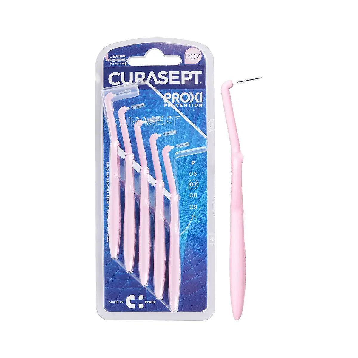 1-Curasept Proxi Angle P07 Interdental Brush 0.7mm Pink 5pcs