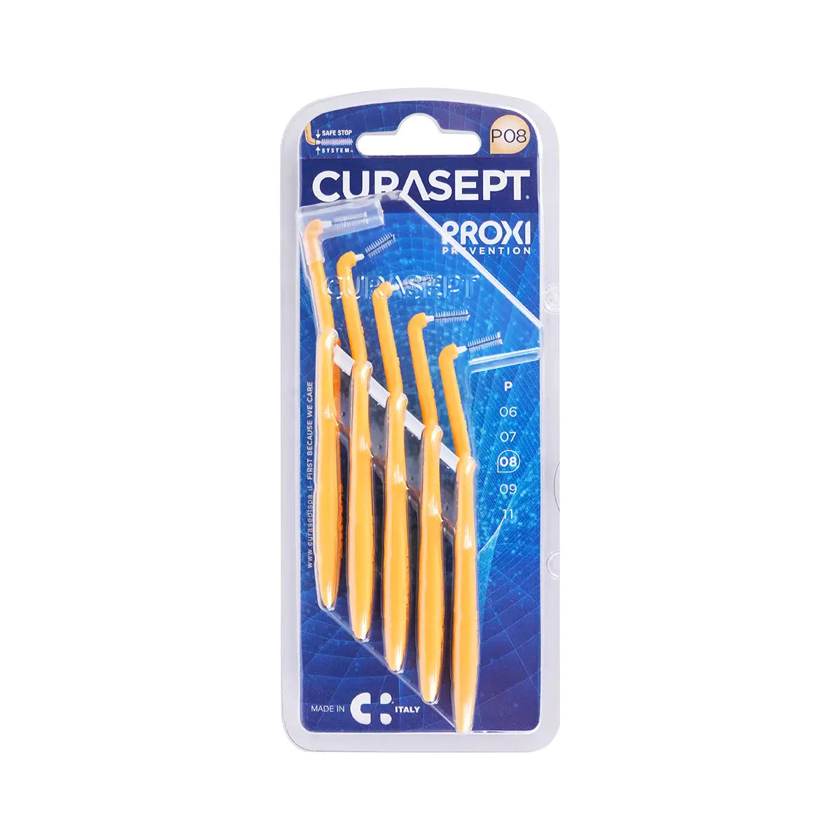 2-Curasept Proxi Angle P08 Interdental Brush 0.8mm Orange 5pcs +1