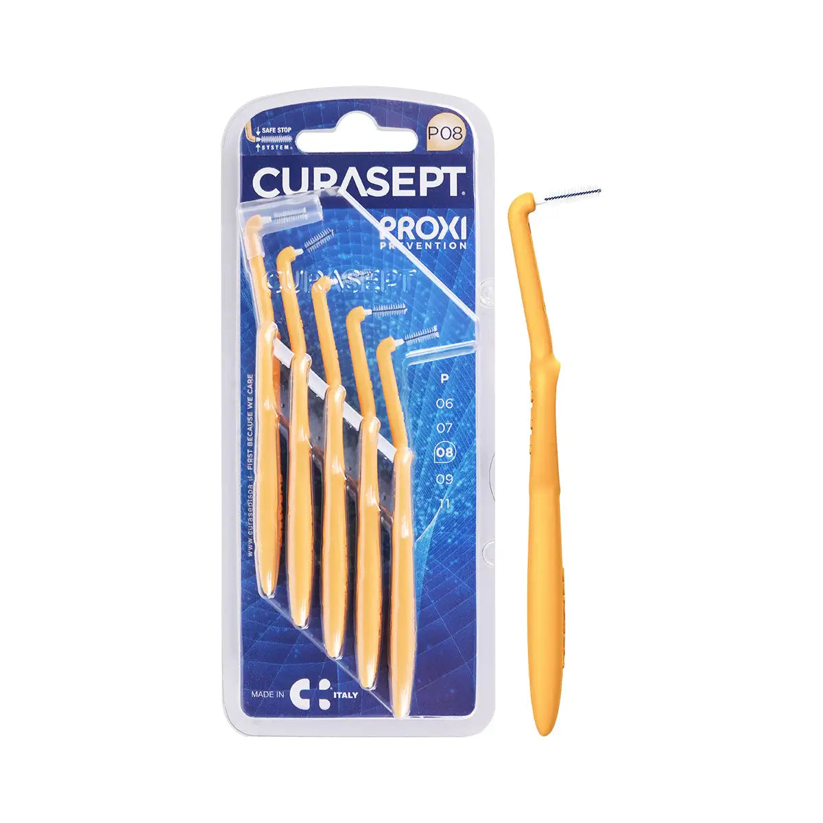 1-Curasept Proxi Angle P08 Interdental Brush 0.8mm Orange 5pcs