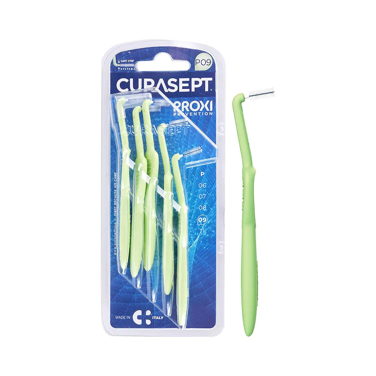 1-Curasept Proxi Angle P09 Interdental Brush 0.9mm Green 5pcs