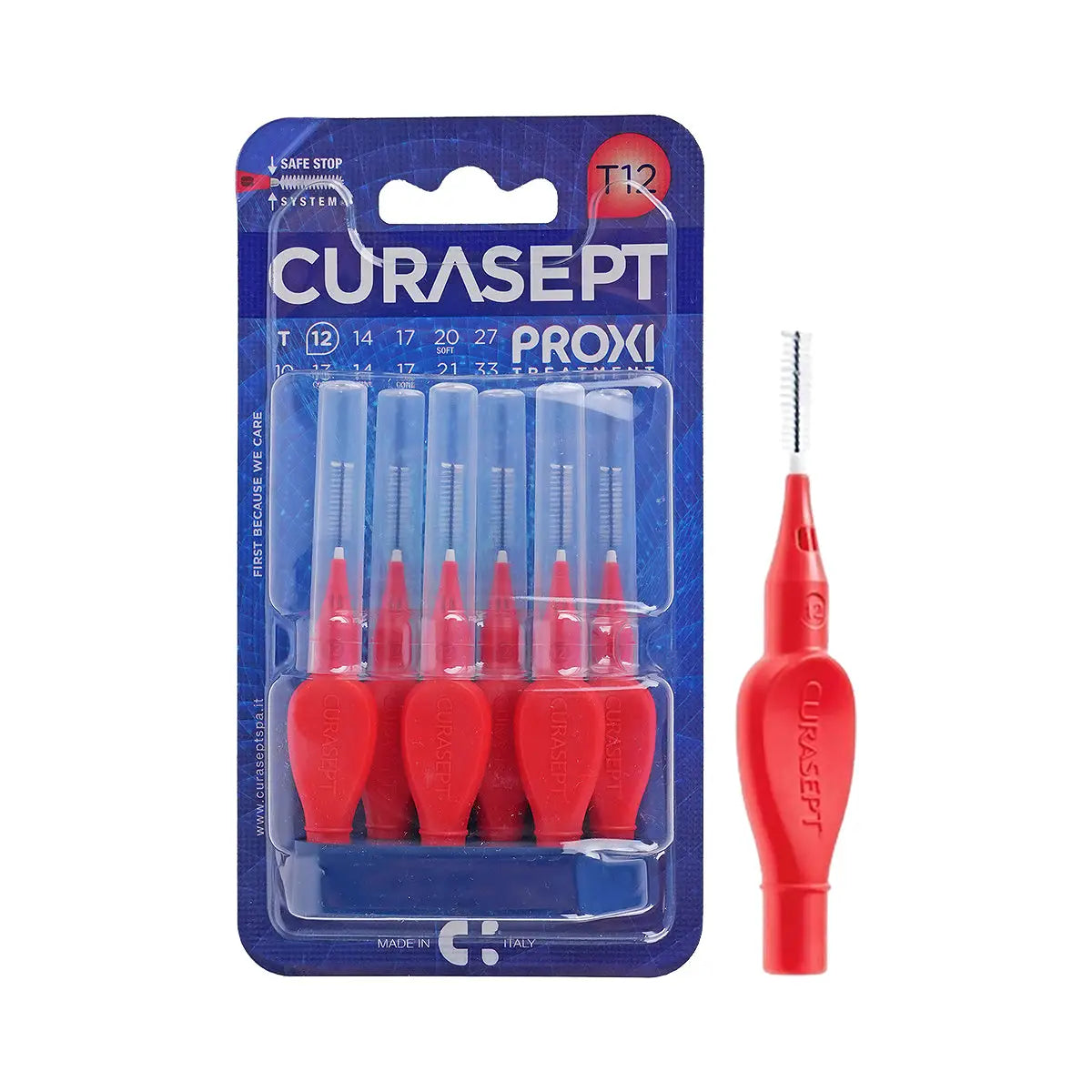 1-Curasept Proxi T12 Interdental Brush 1.2mm Red 6pcs