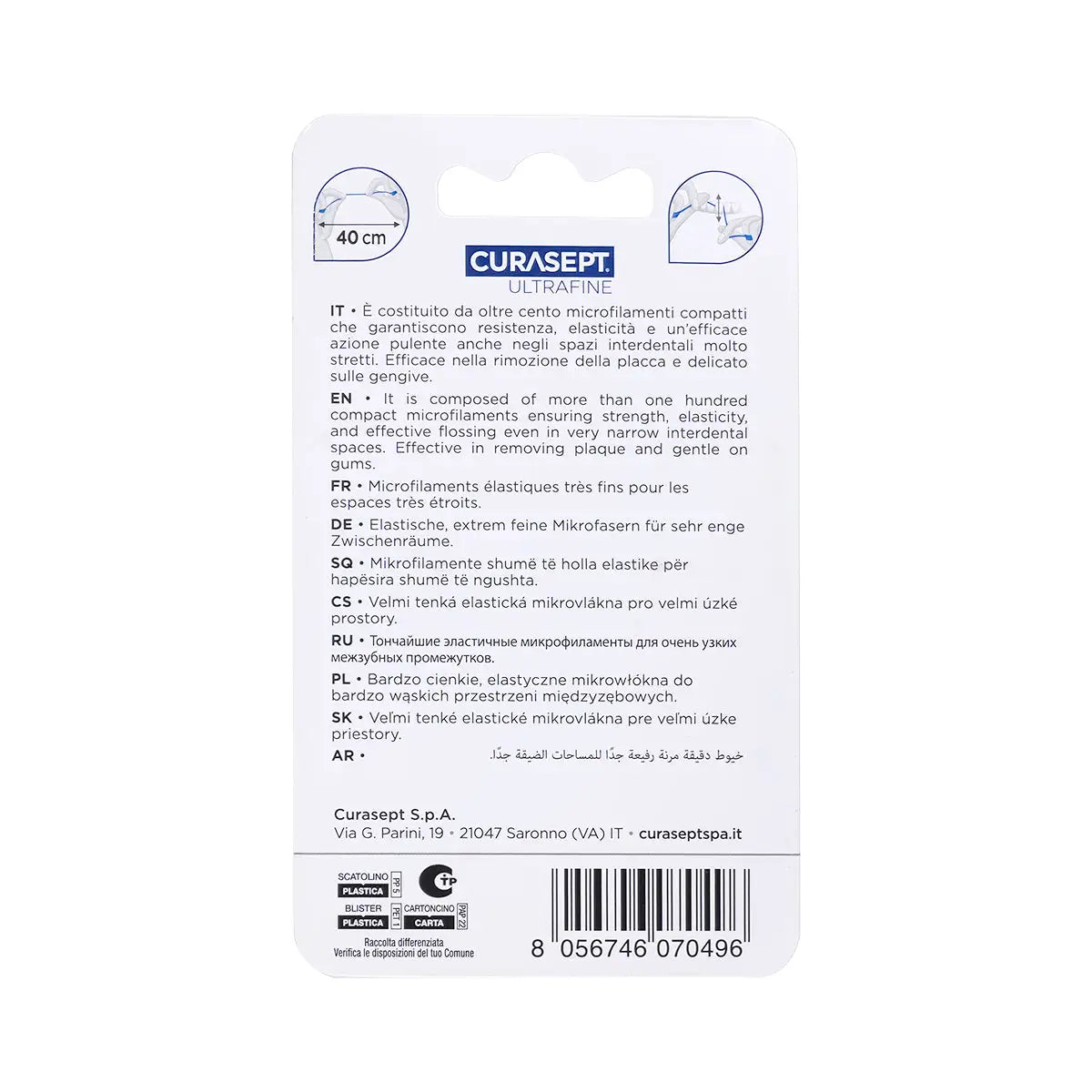 2-Curasept Dental Floss Unwaxed with Chlorhexidine-Ultrafine +1