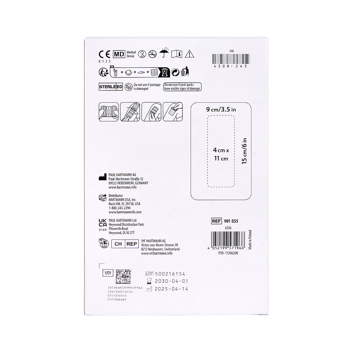 59885-Hartmann Cosmopor Transparent 9x15cm 1pc +1