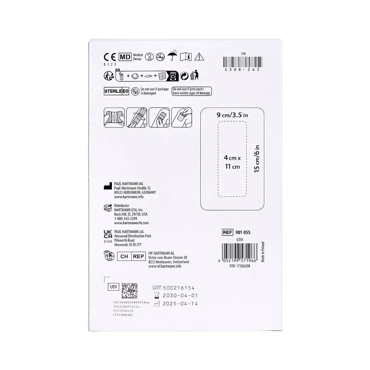 59885-Hartmann Cosmopor Transparent 9x15cm 1pc +1
