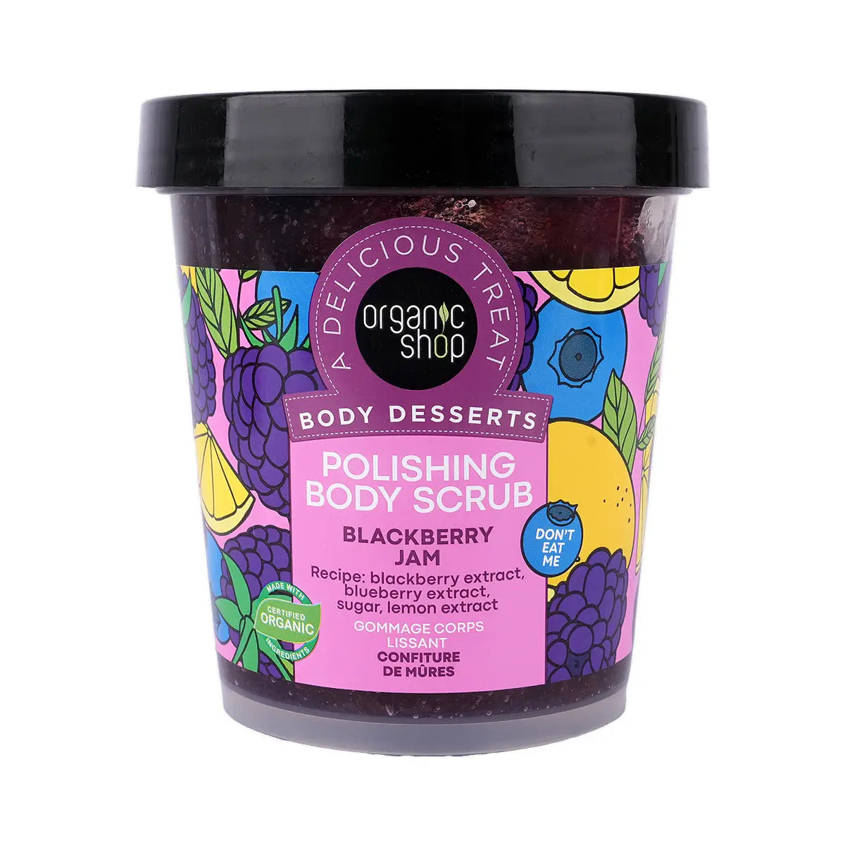 1-Organic Shop Polishing Blackberry Jam Body Scrub 450ml