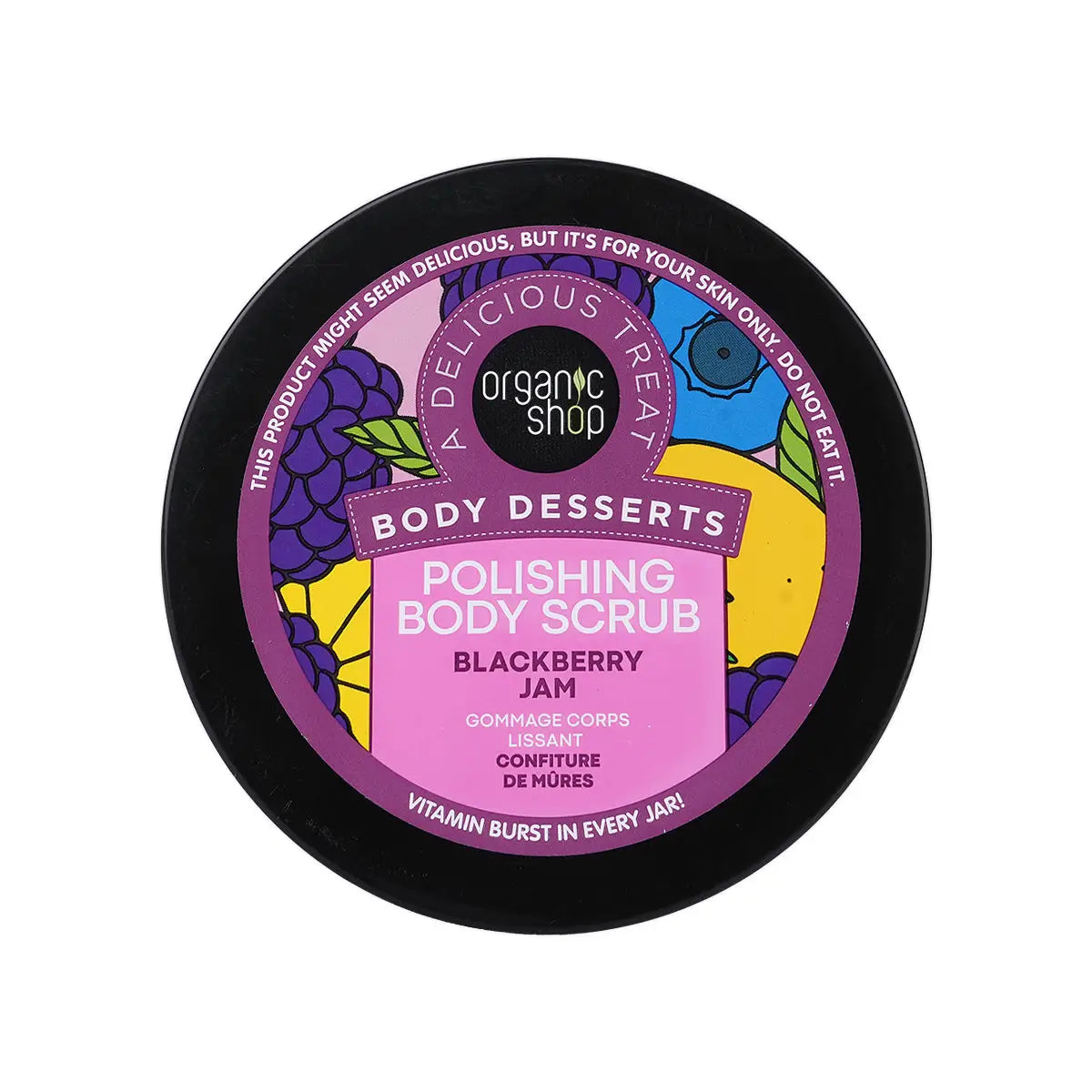 5-Organic Shop Polishing Blackberry Jam Body Scrub 450ml +4