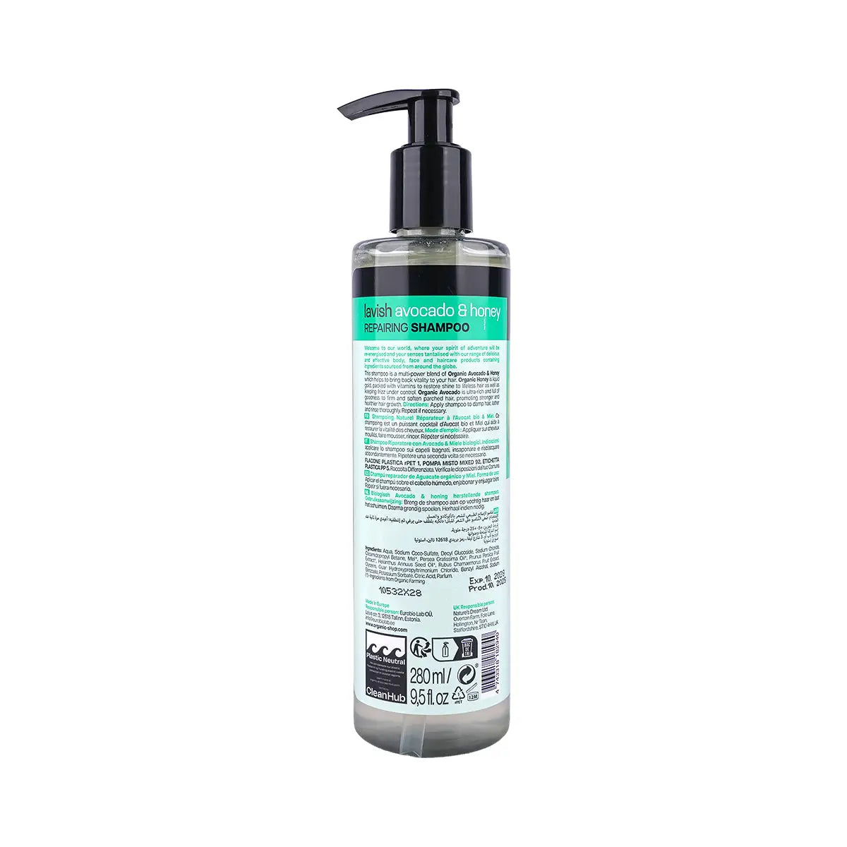 2-Organic Shop Lavish Avocado & Honey Repairing Shampoo 280ml +1