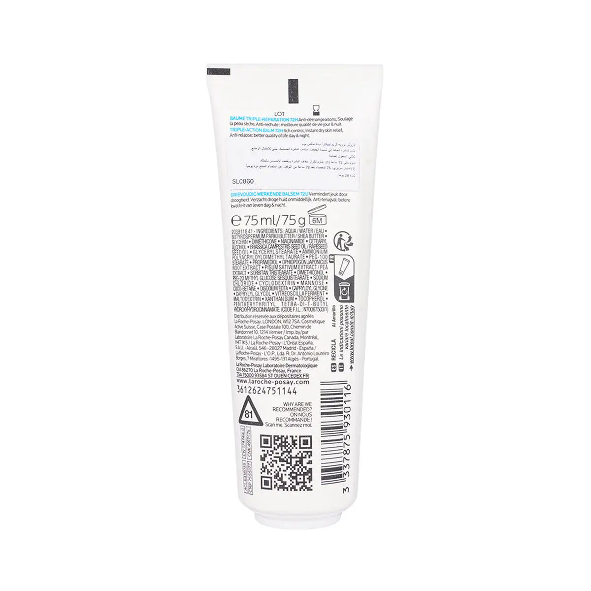 59896-La Roche Posay Lipikar Ap+Max Triple-Action Balm 72H 75mL +2