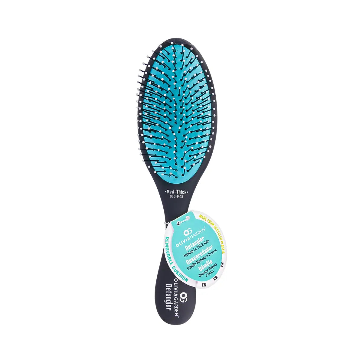 1-Olivia Garden Detangler Medium-Thick Black Brush-721-Ogdm08