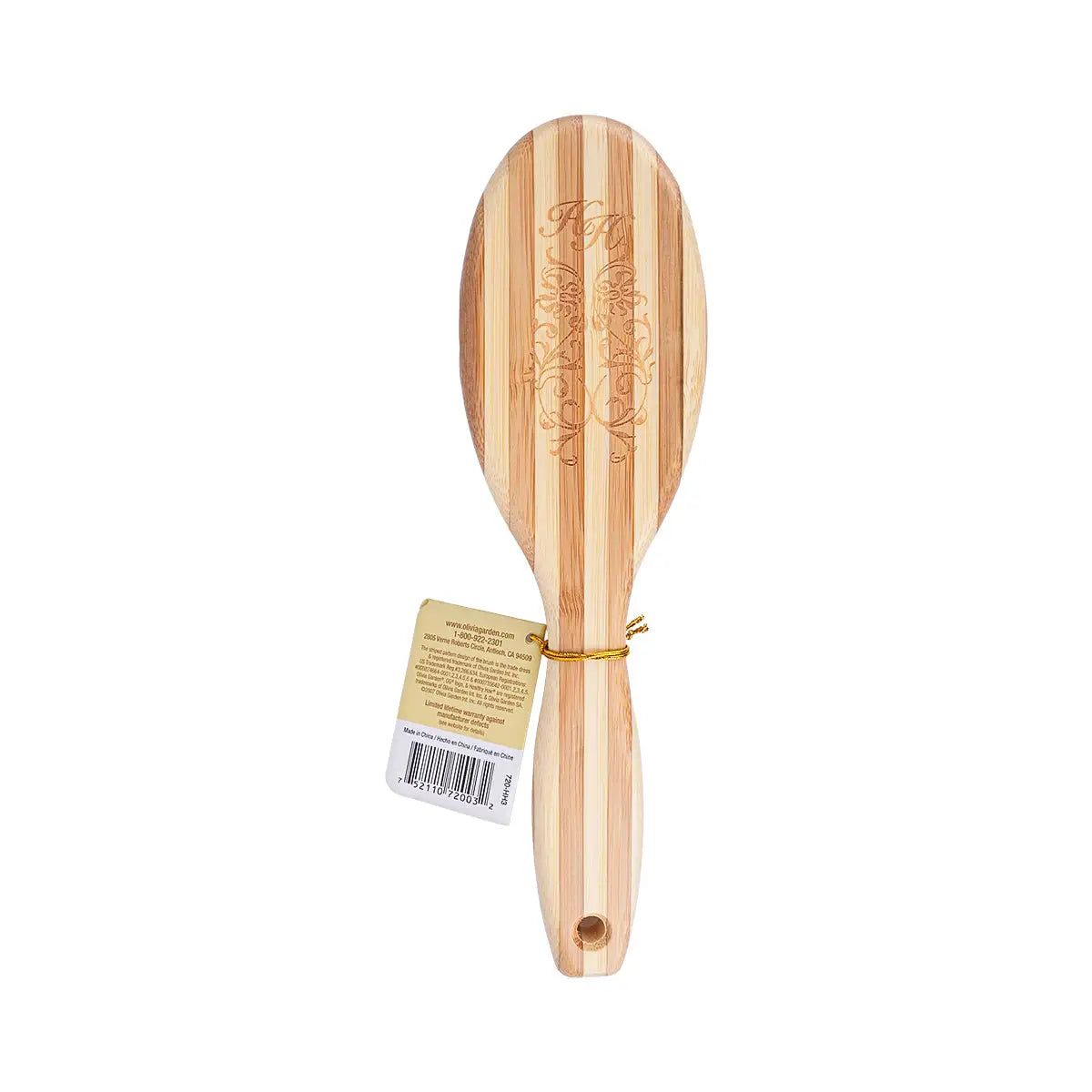 2-Olivia Garden Ionic Massage Paddle Bamboo Brush - 720-Hh3 +1