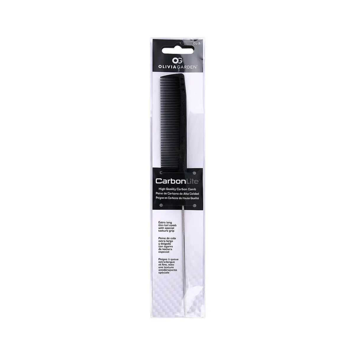 59913-Olivia Garden CarbonLite Metal Tail Comb - 730-CL3