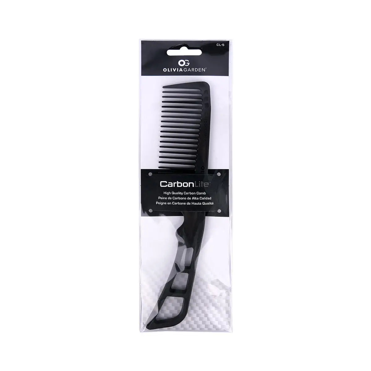 59914-Olivia Garden CarbonLite Detangling Comb with Handle-730-CL5