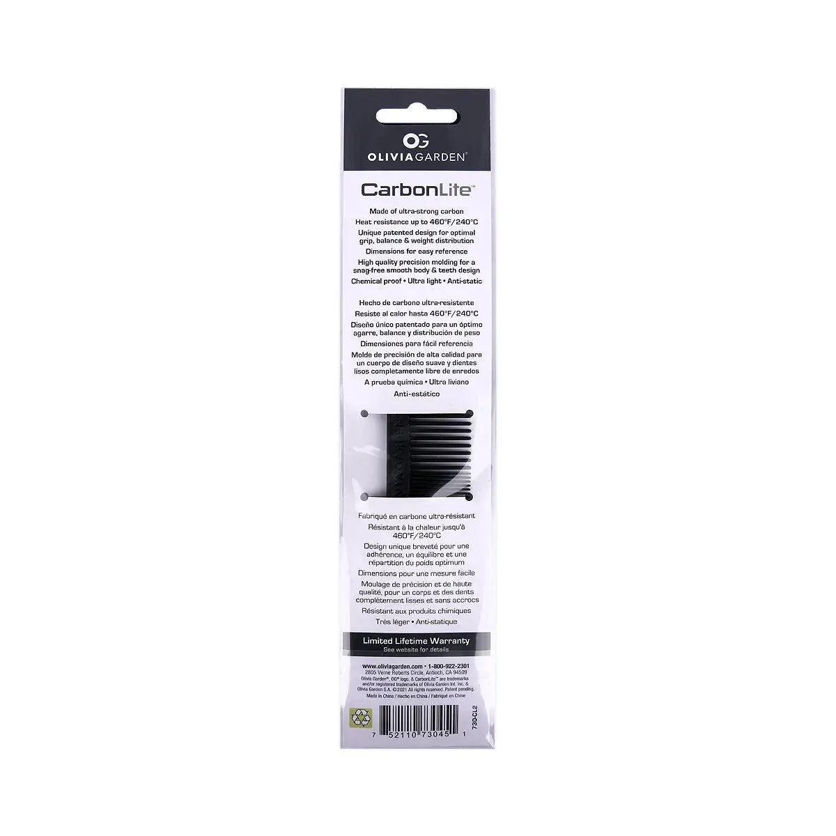 59916-Olivia Garden CarbonLite Cutting Comb - 730-CL2 +1
