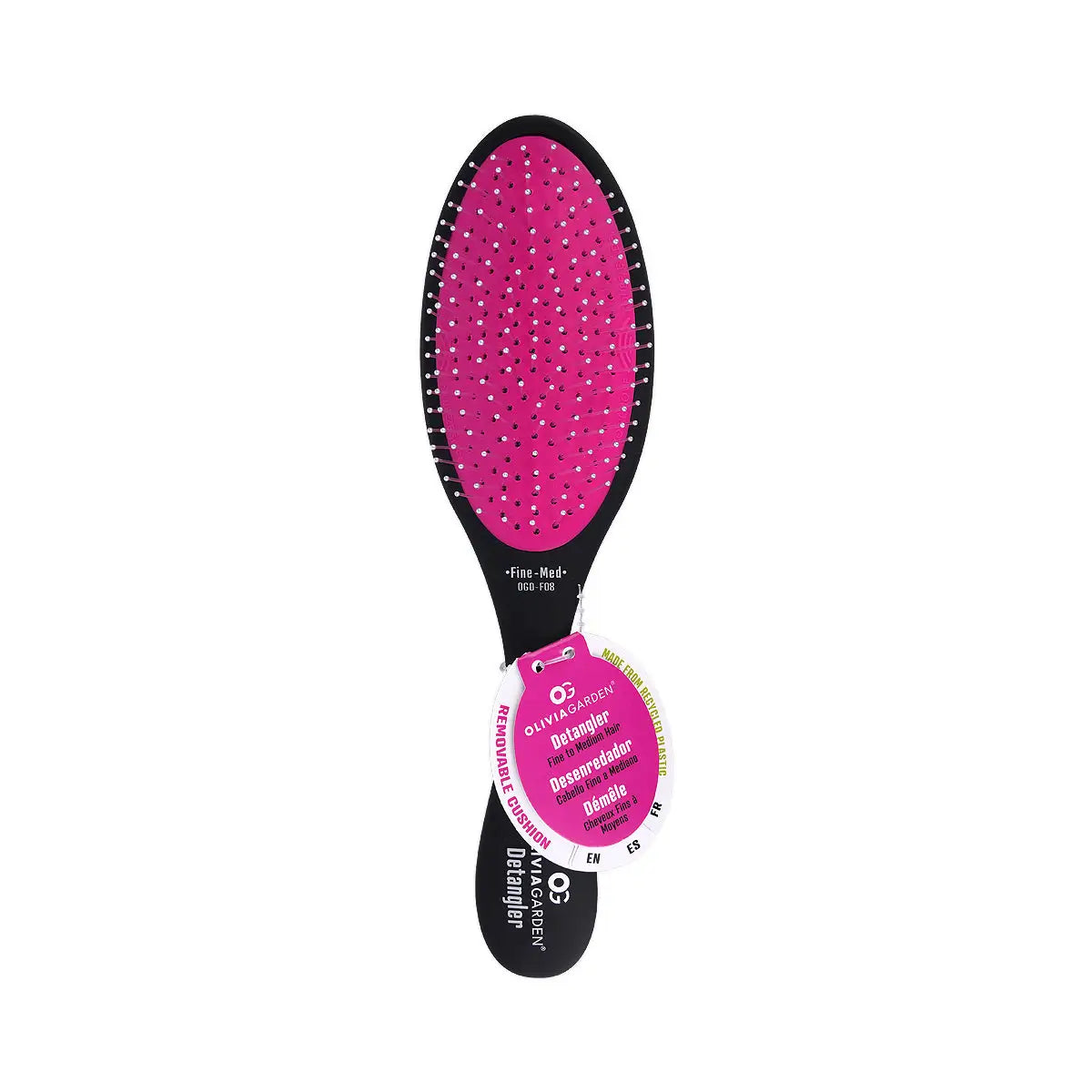 59921-Olivia Garden Detangler Fine-Medium Black Brush - 721-OGDF08