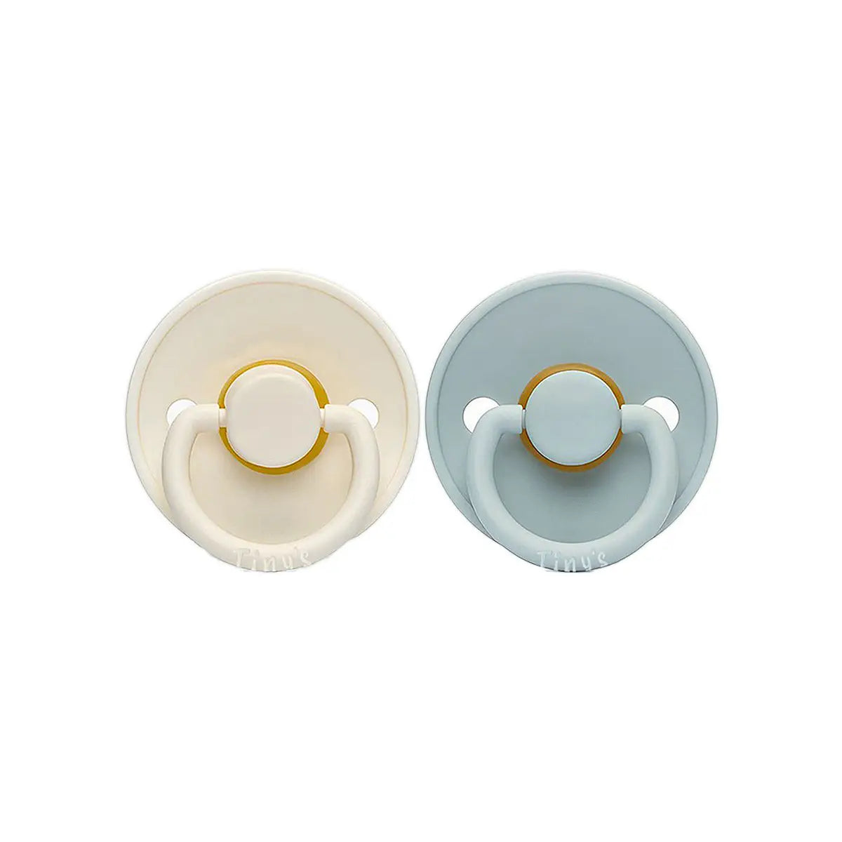 4-Tiny'S Natural Latex Pacifier Size 1 White & Blue 2Pcs 0-6M +3