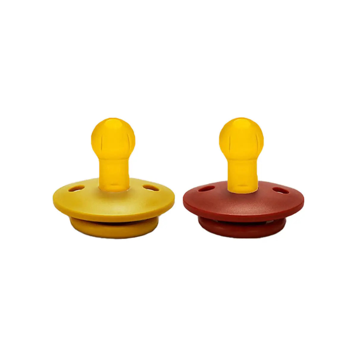 4-Tiny'S Nat.Latex Pacifier Size 2 Burgundy &Yellow 2Pcs 6-18M +3