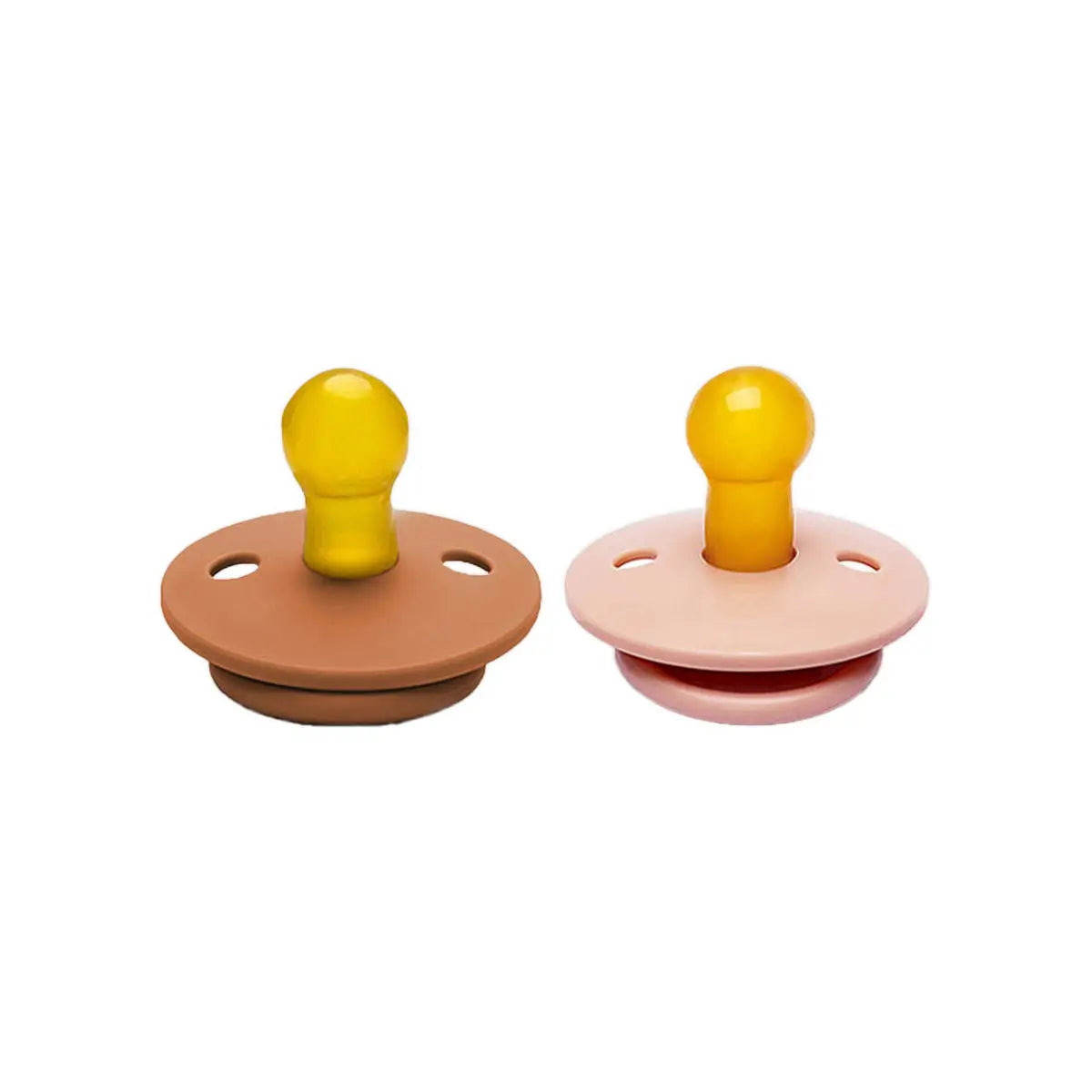 4-Tiny'S Natural Latex Pacifier Size 2 Pink & Brown 2Pcs 6-18M +3