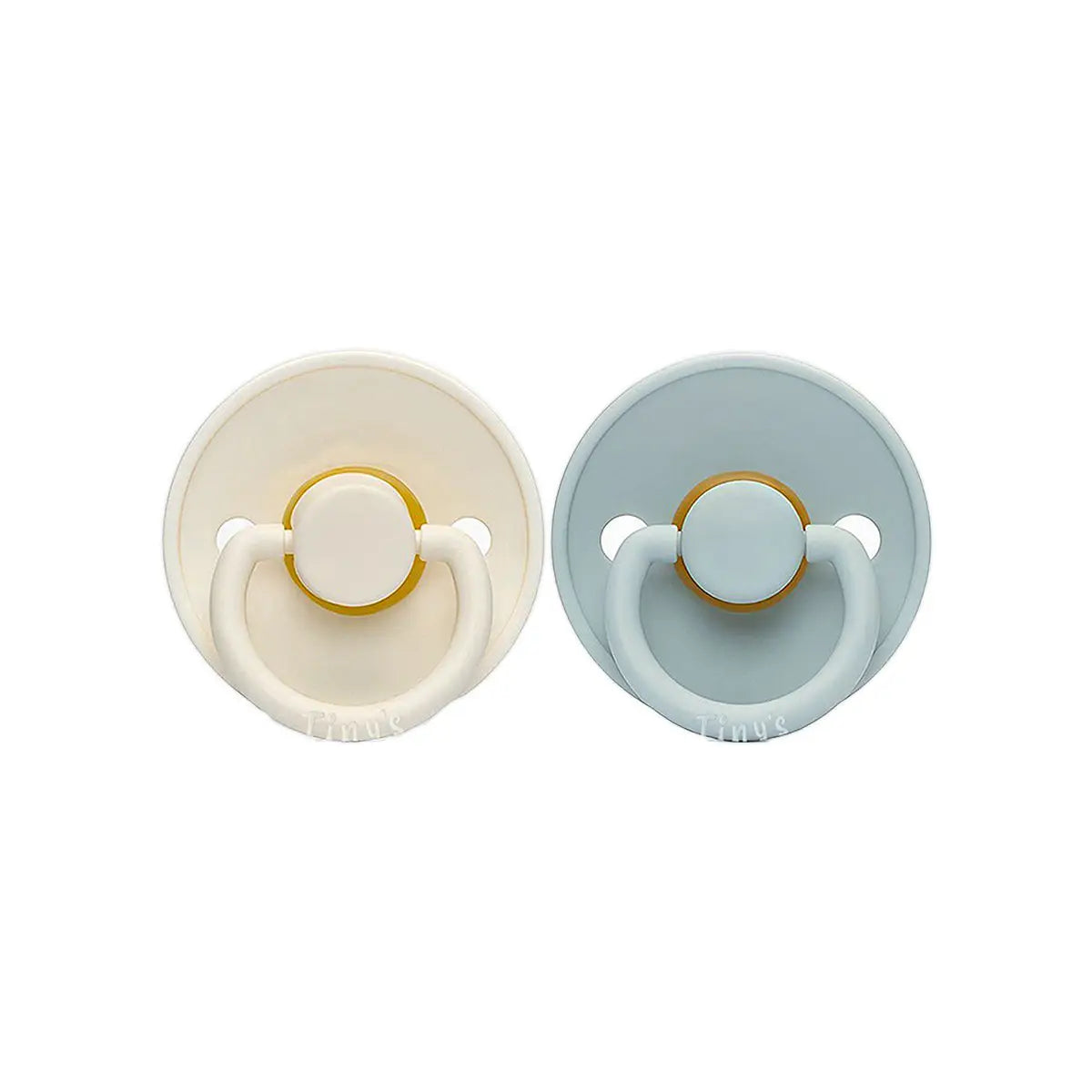 5-Tiny'S Natural Latex Pacifier Size 2 White & Blue 2Pcs 6-18M +4