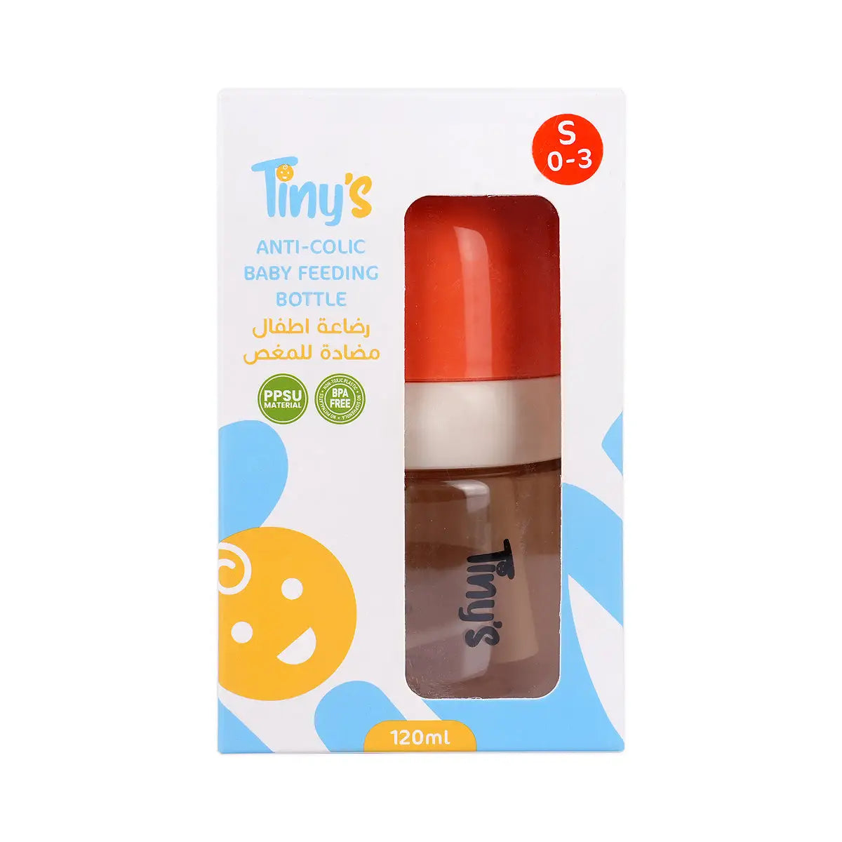 5-Tiny'S Anti-Colic Baby Feeding Bottle S(0-3) 120ml +4