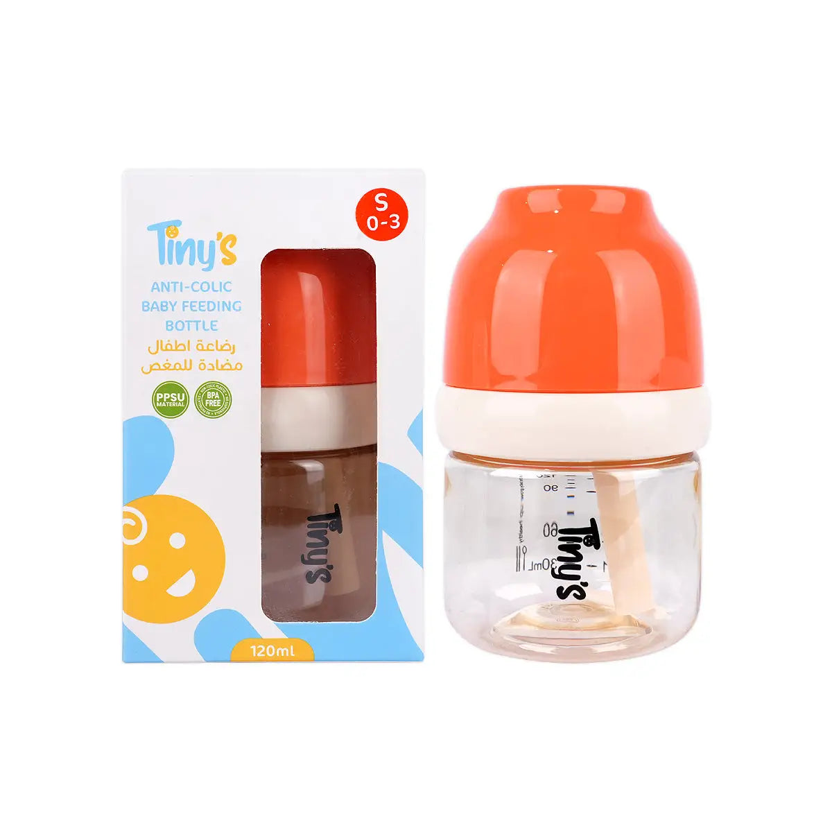 1-Tiny'S Anti-Colic Baby Feeding Bottle S(0-3) 120ml