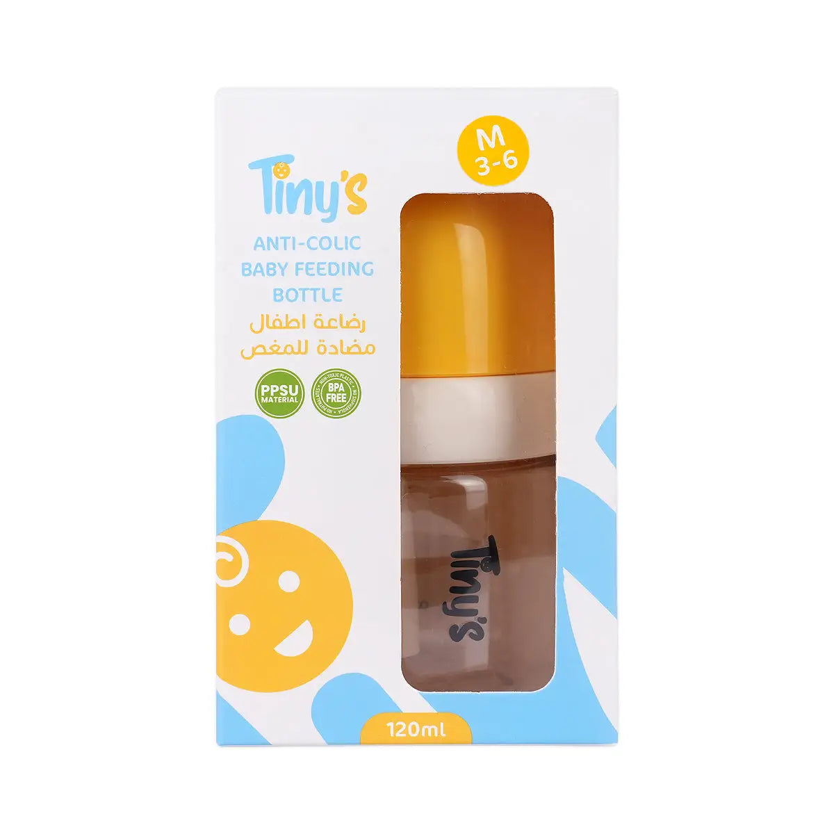 5-Tiny'S Anti-Colic Baby Feeding Bottle M(3-6) 120ml +4