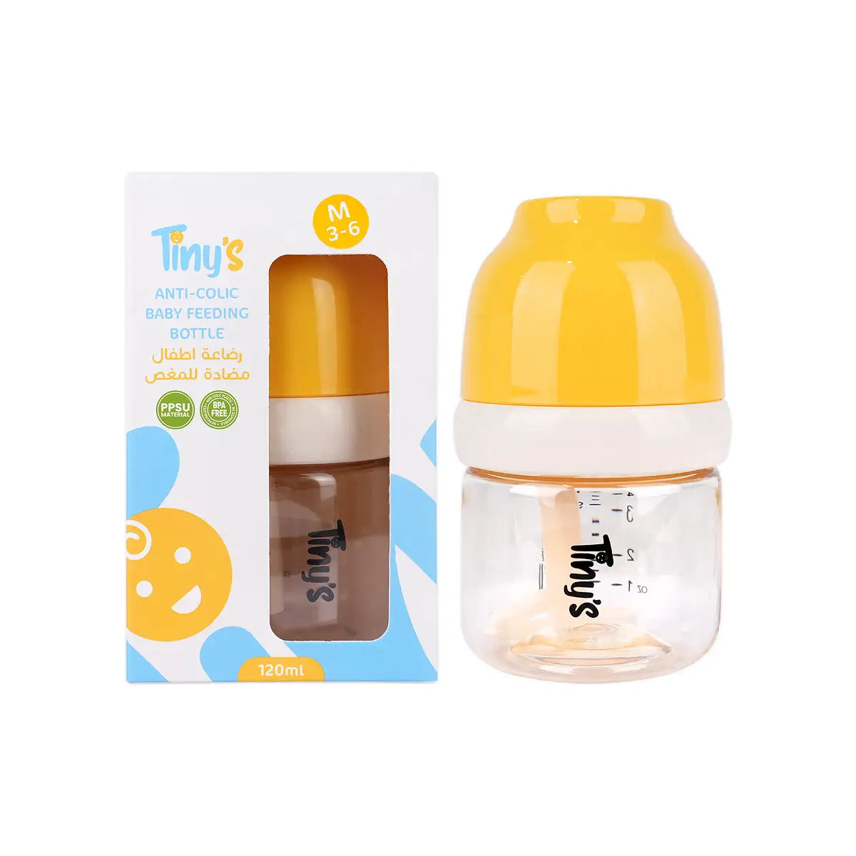1-Tiny'S Anti-Colic Baby Feeding Bottle M(3-6) 120ml