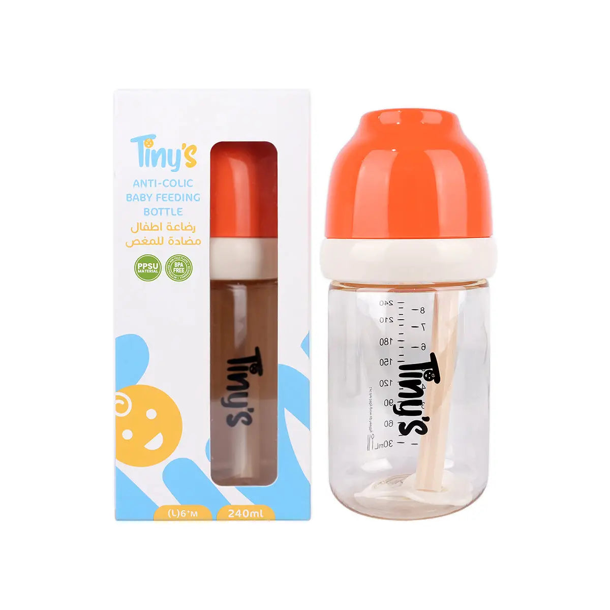 1-Tiny’S Anti-Colic Baby Feeding Bottle (L)6+M 240ml
