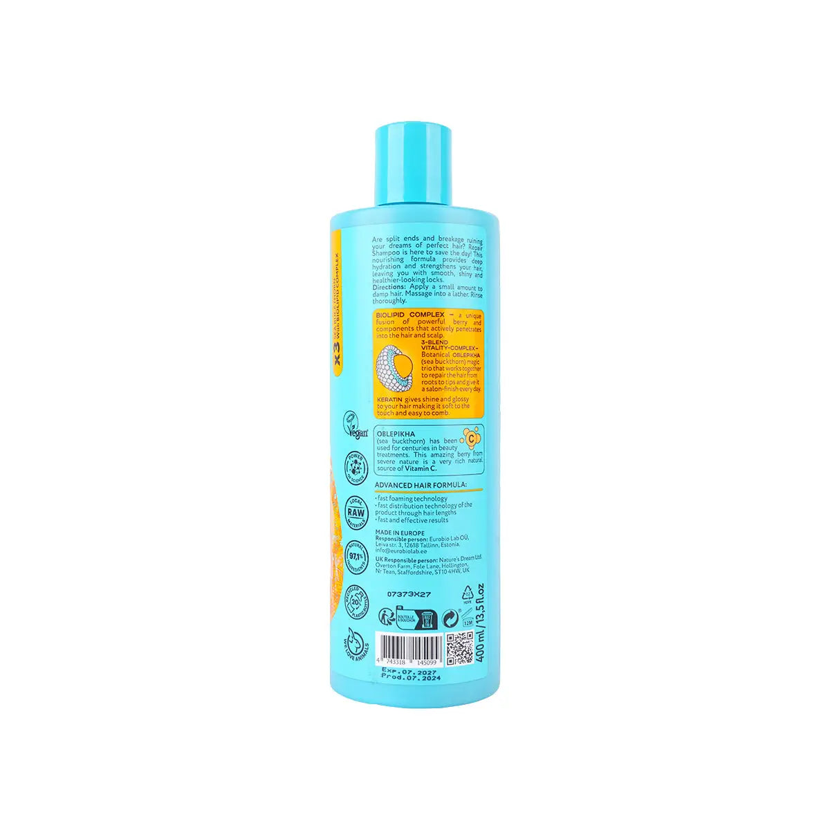 3-Natura Siberica Oblepikha Repair Shampoo 400Ml +2