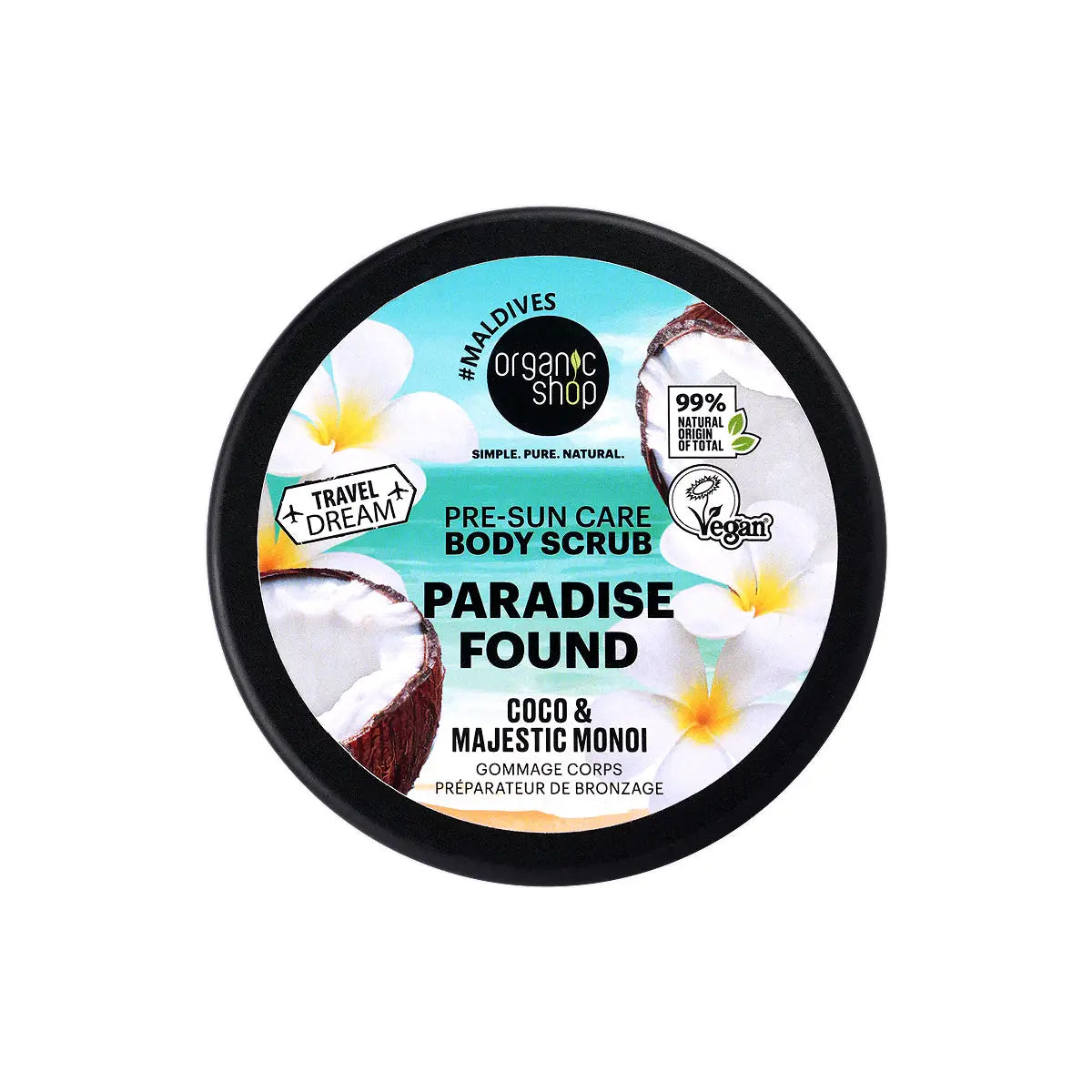 2-Organic Shop Pre-Sun Care Body Scrub Coco & Maje.Monoi 300ml +1