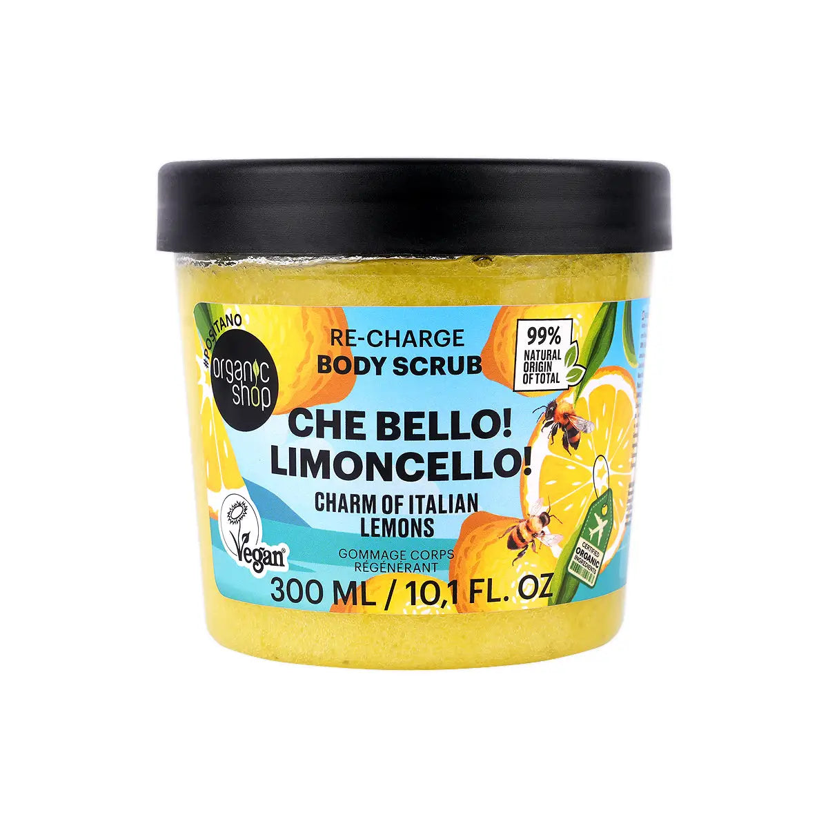 1-Organic Shop Re-Charge Body Scrub Charm Italian Lemons 300ml