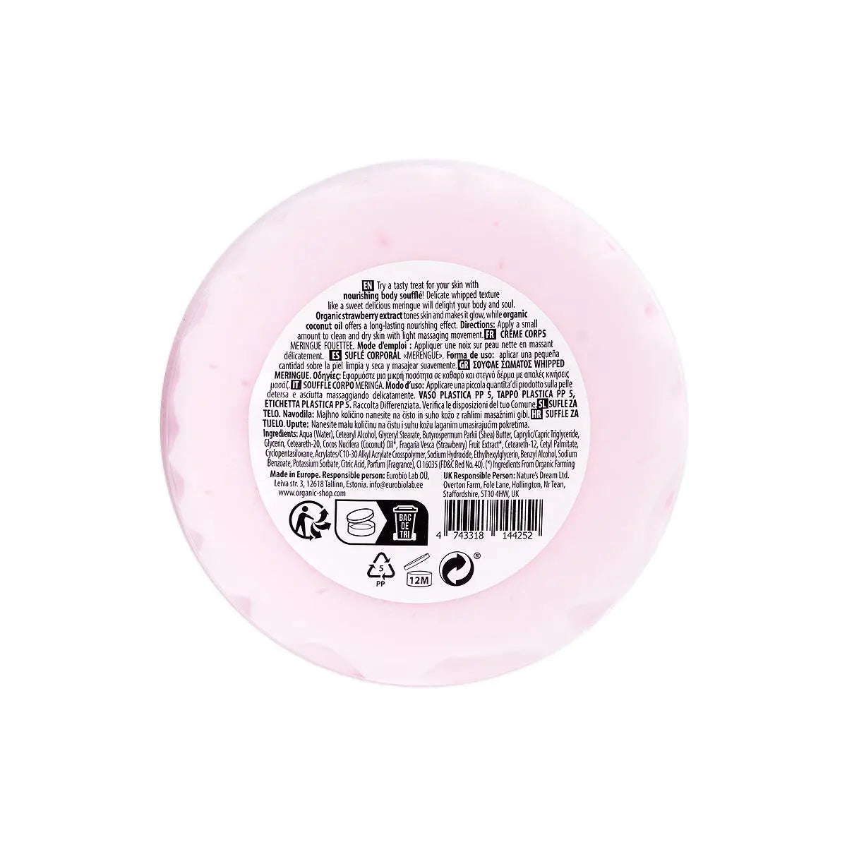 2-Organic Shop Nourishing Body Souffle Strawberry&Coconut 250ml +1