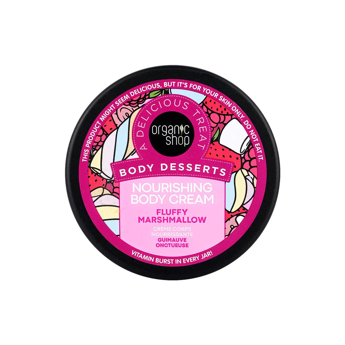 4-Organic Shop Nourishing Body Cream Fluffy Marshmallow 450ml +3