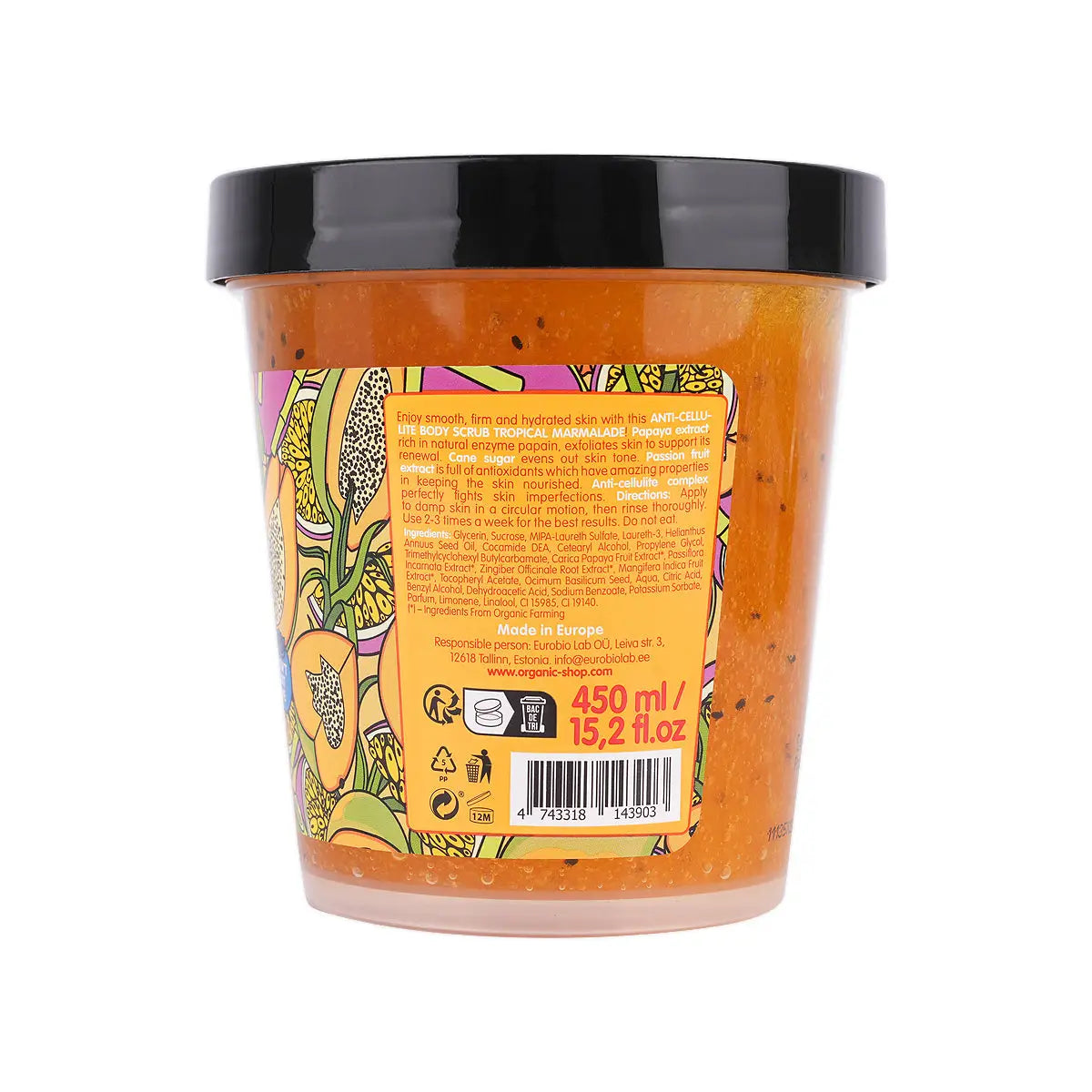 3-Organic Shop Anti-Cellulite B.Scrub Tropical Marmalade 450ml +2