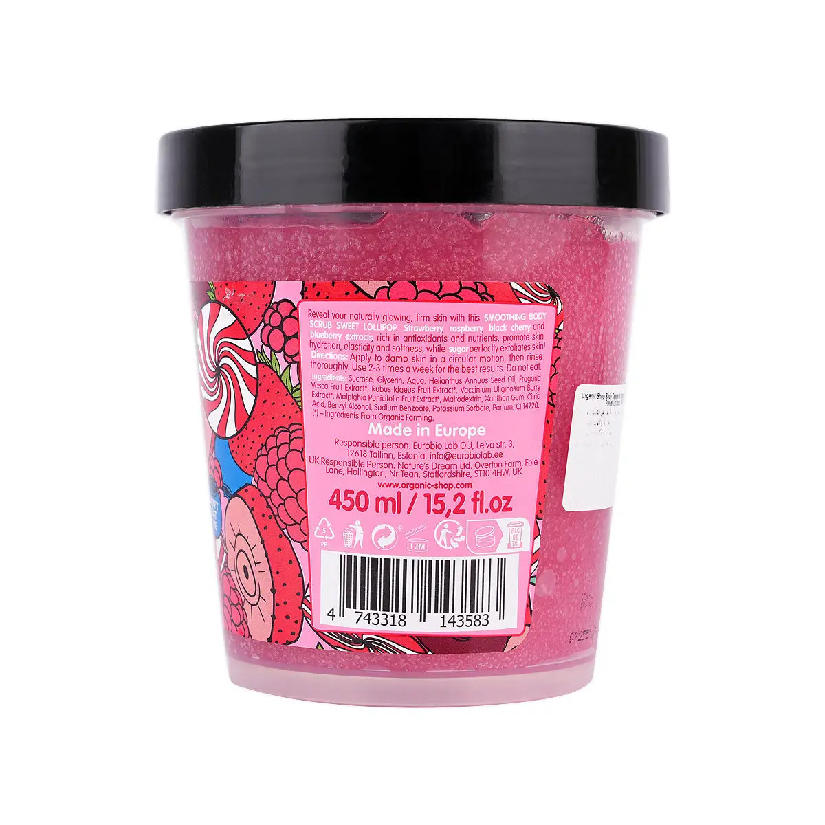 3-Organic Shop Smoothing Body Scrub Sweet Lollipop 450Ml +2