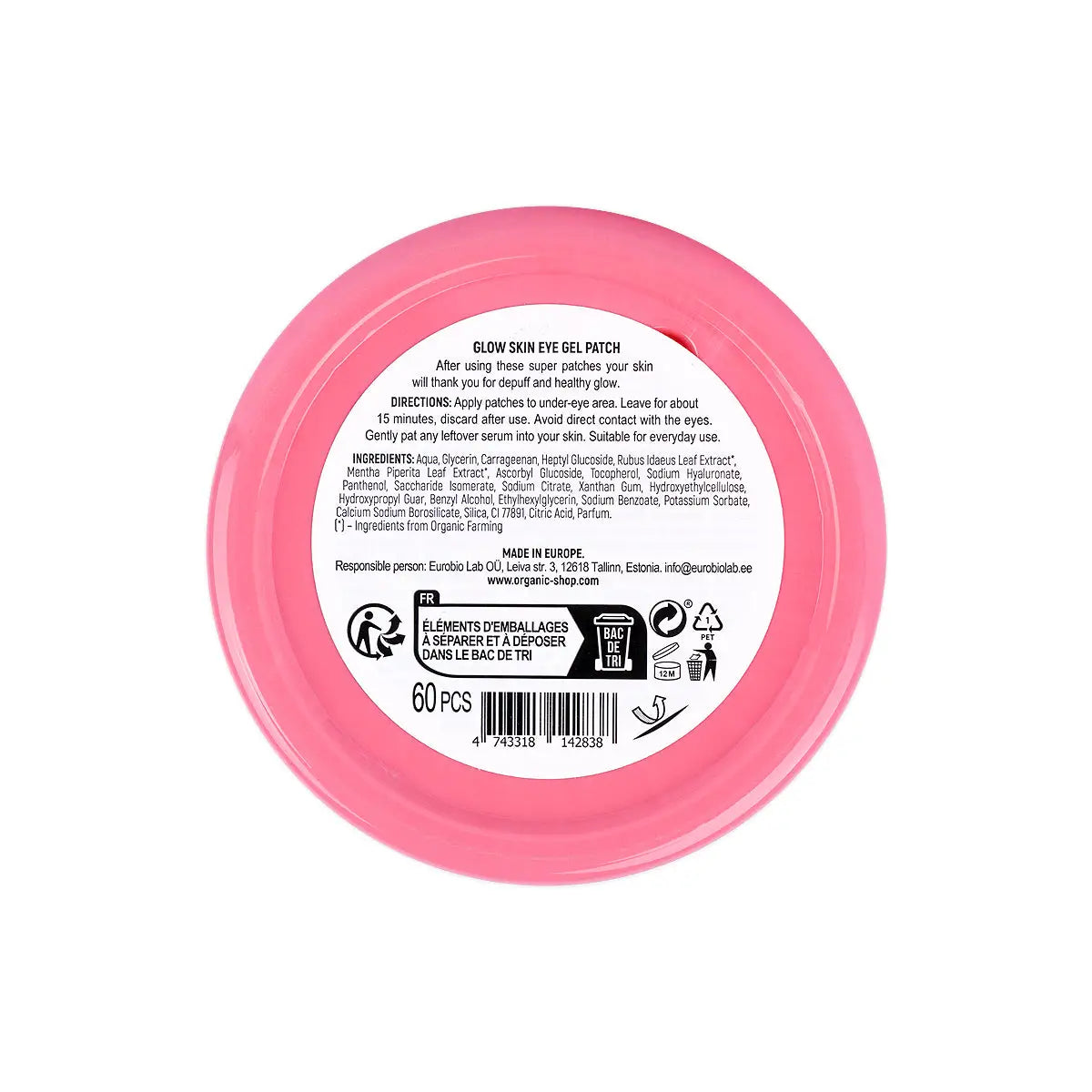 3-Organic Shop Glow Skin Eye Gel Patch 60Pcs +2