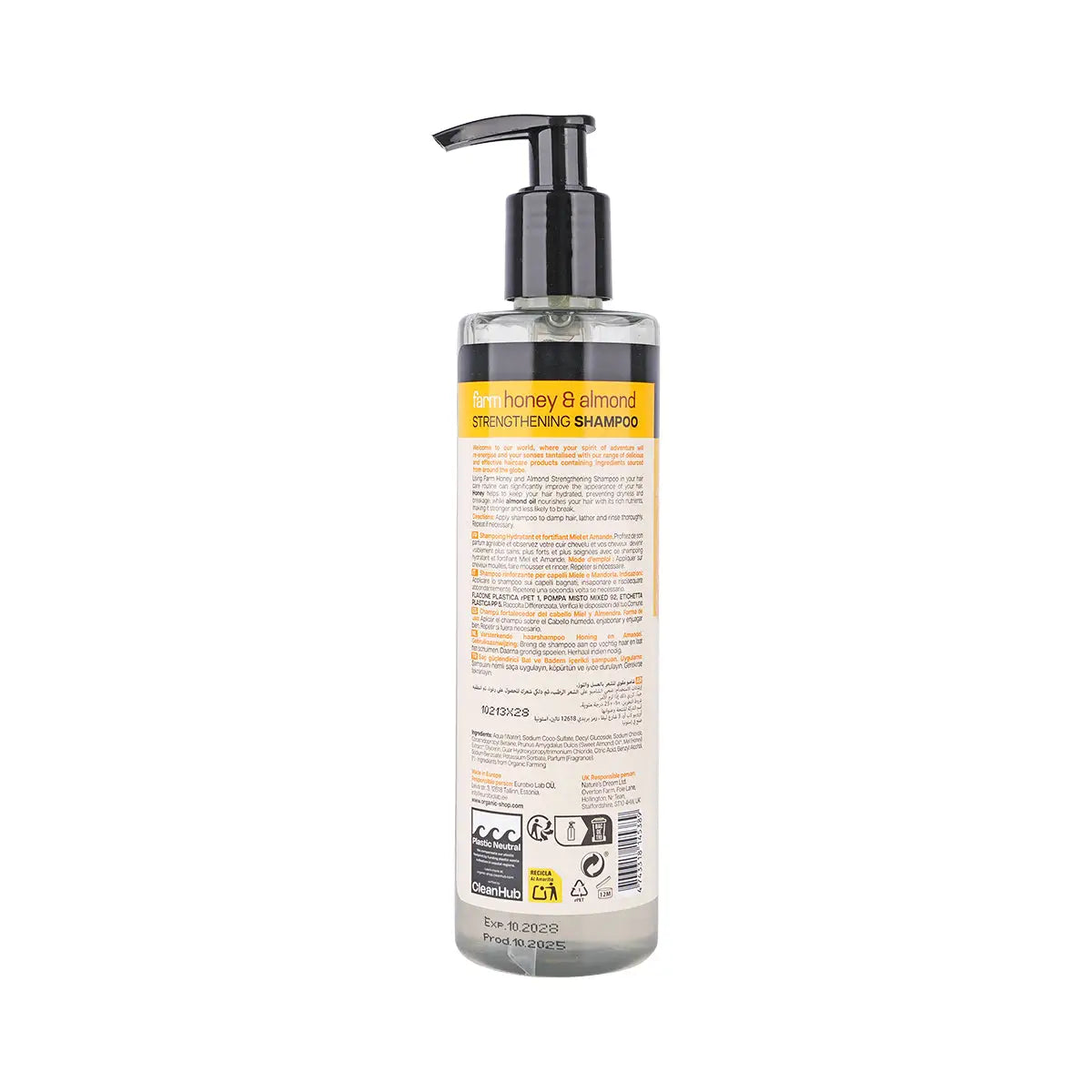 2-Organic Shop Strengthening Shampoo Farm Honey & Almond 280Ml +1