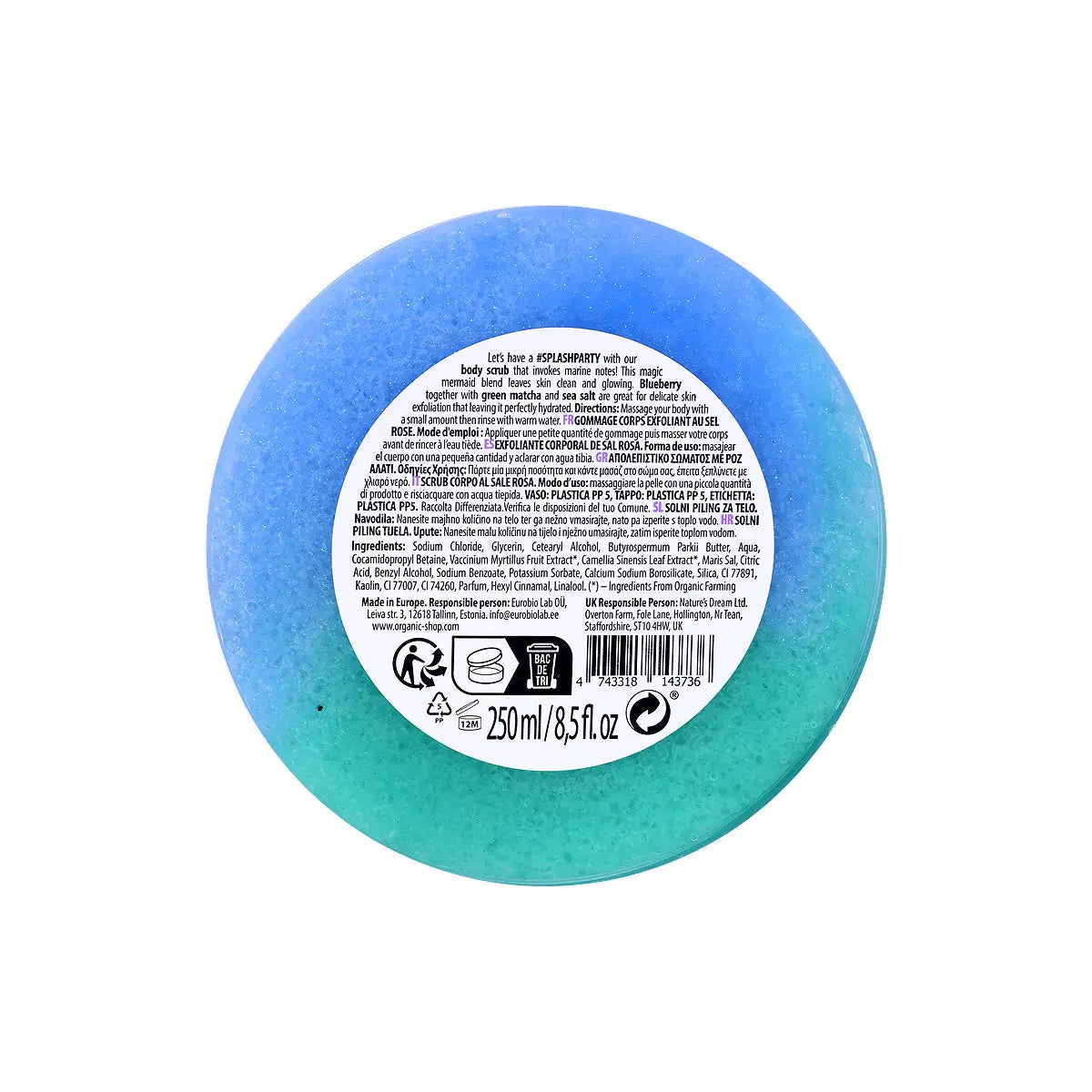 4-Organic Shop Exfoliating P.S.Body Scrub Mermaid Beauty 250mL +3