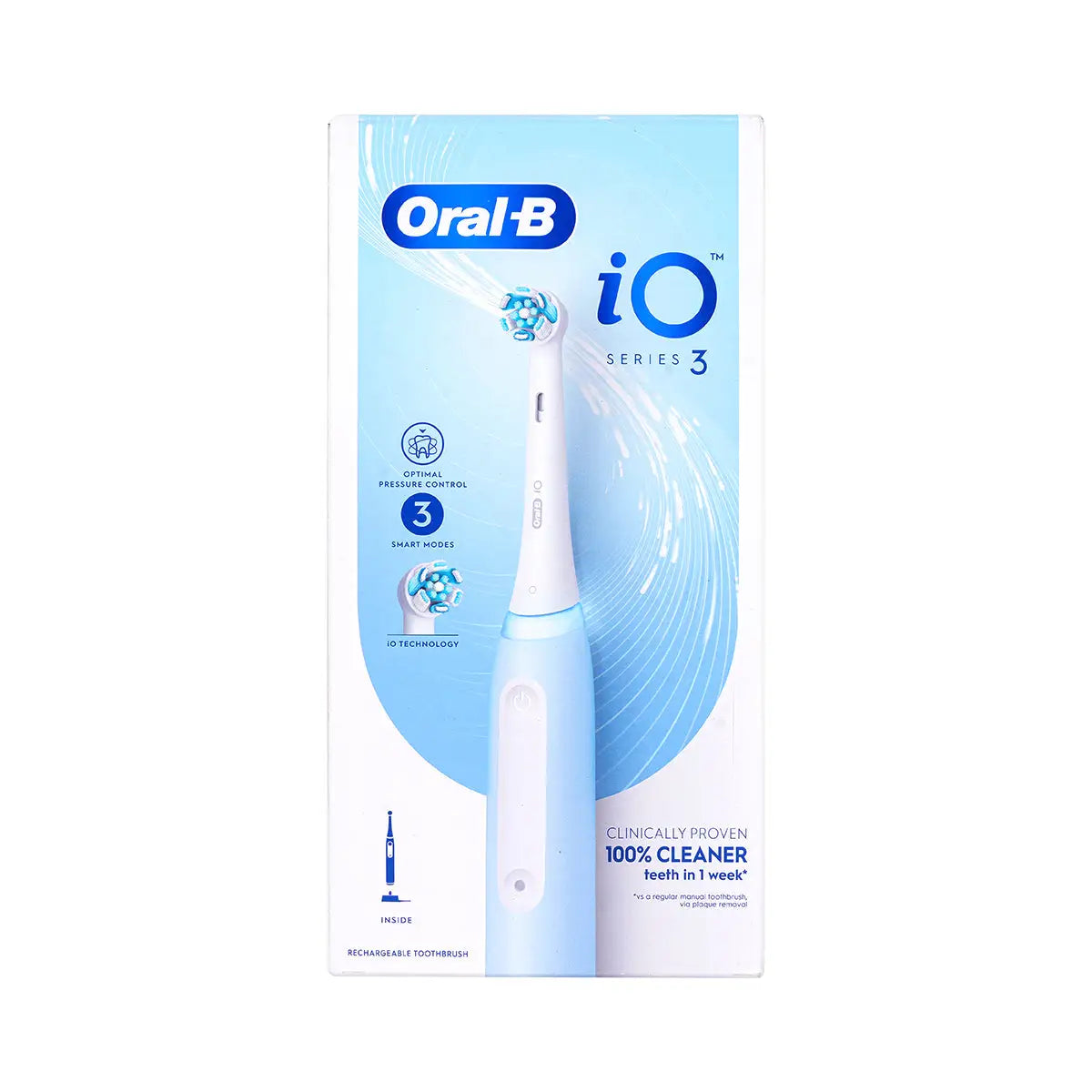 1-Oral-B iO Series 3 Rechargeable Toothbrush-Ice Blue