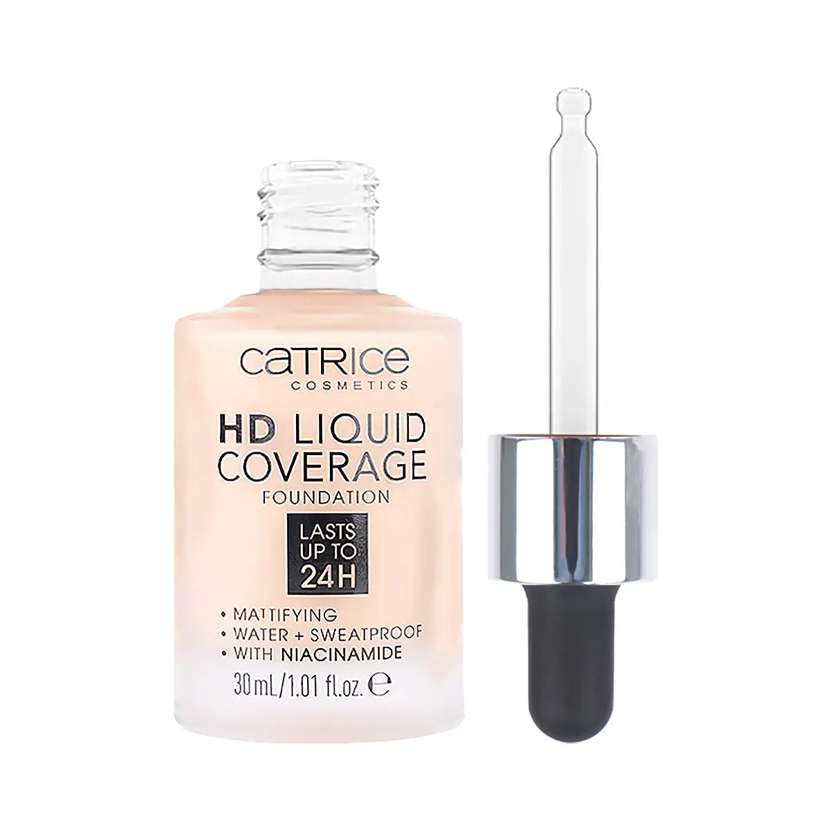 2-Catrice HD Liquid Coverage Foundation 24H-032 Nude Beige +1