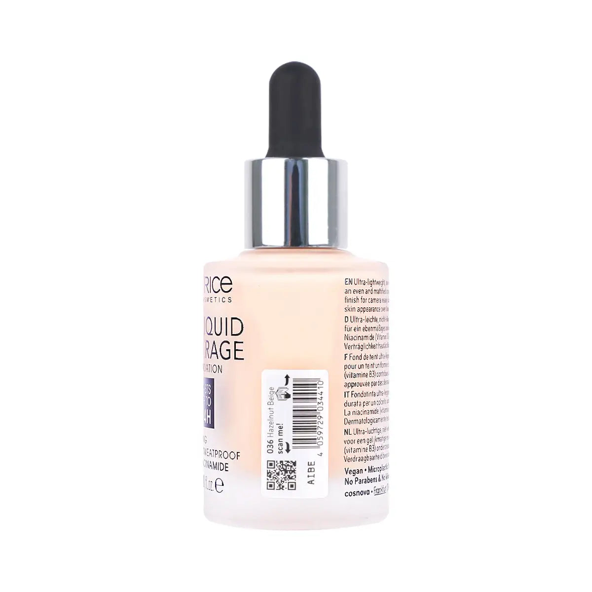 3-Catrice HD Liquid Coverage Foundation 24H-036 Hazelnut Beige +2