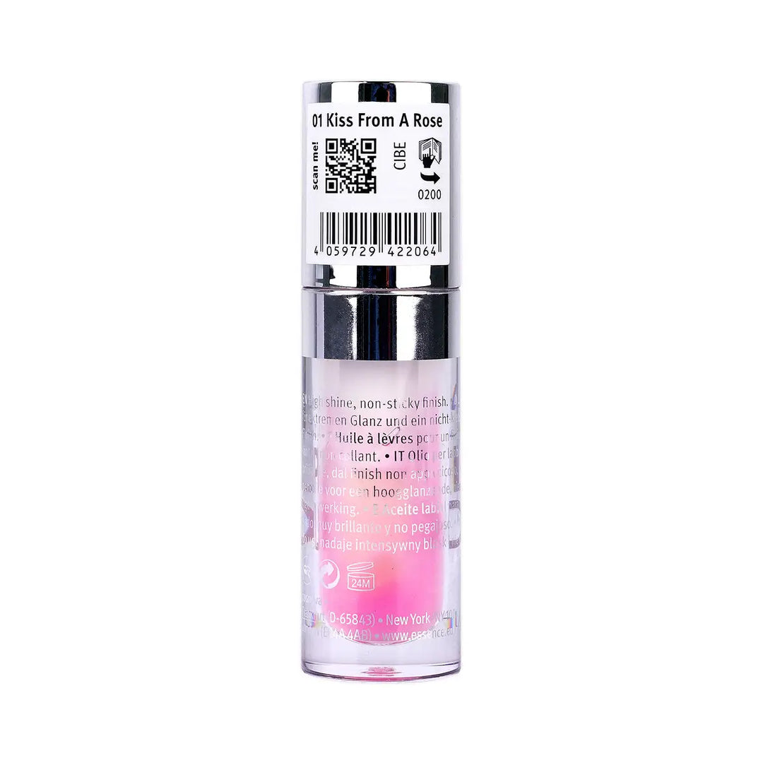 60207-Essence Hydra Kiss Lip Oil-01 Kiss From A Rose +2