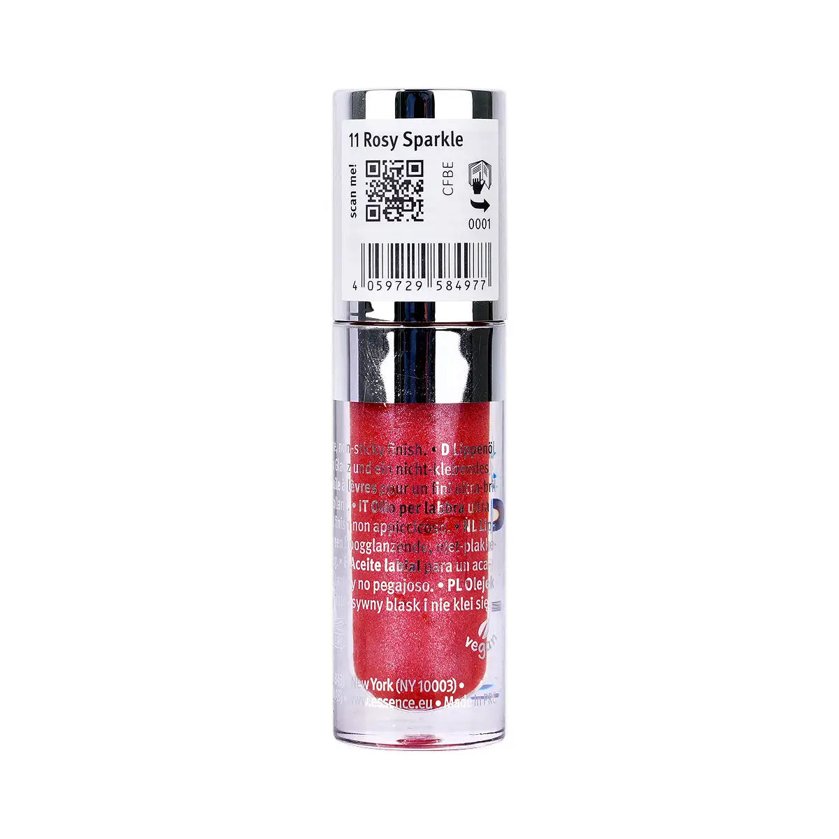 60210-Essence Hydra Kiss Lip Oil-11 Rosy Sparkel +2